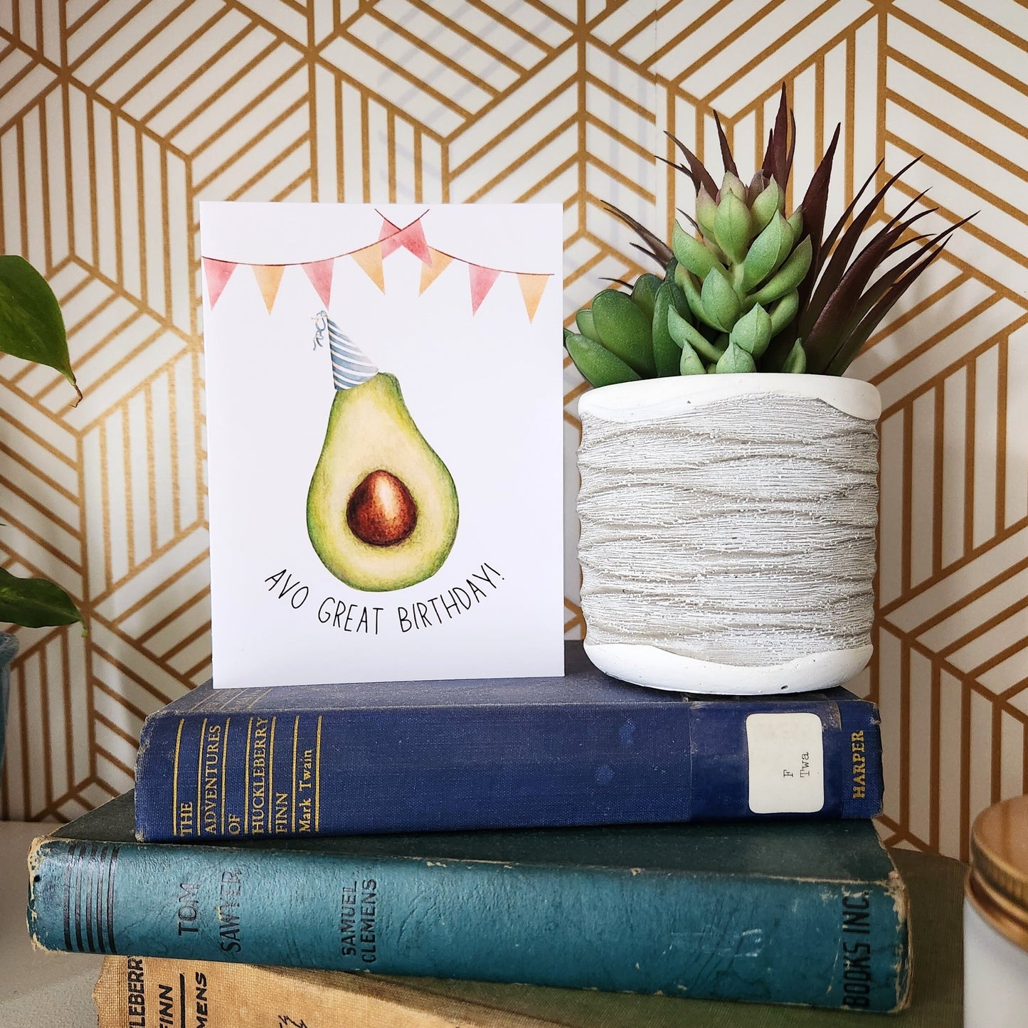 Avo great birthday, Funny avocado pun birthday card, Gift for vegan friend, Gender-neutral greeting card, Food card for boyfriend, Partner