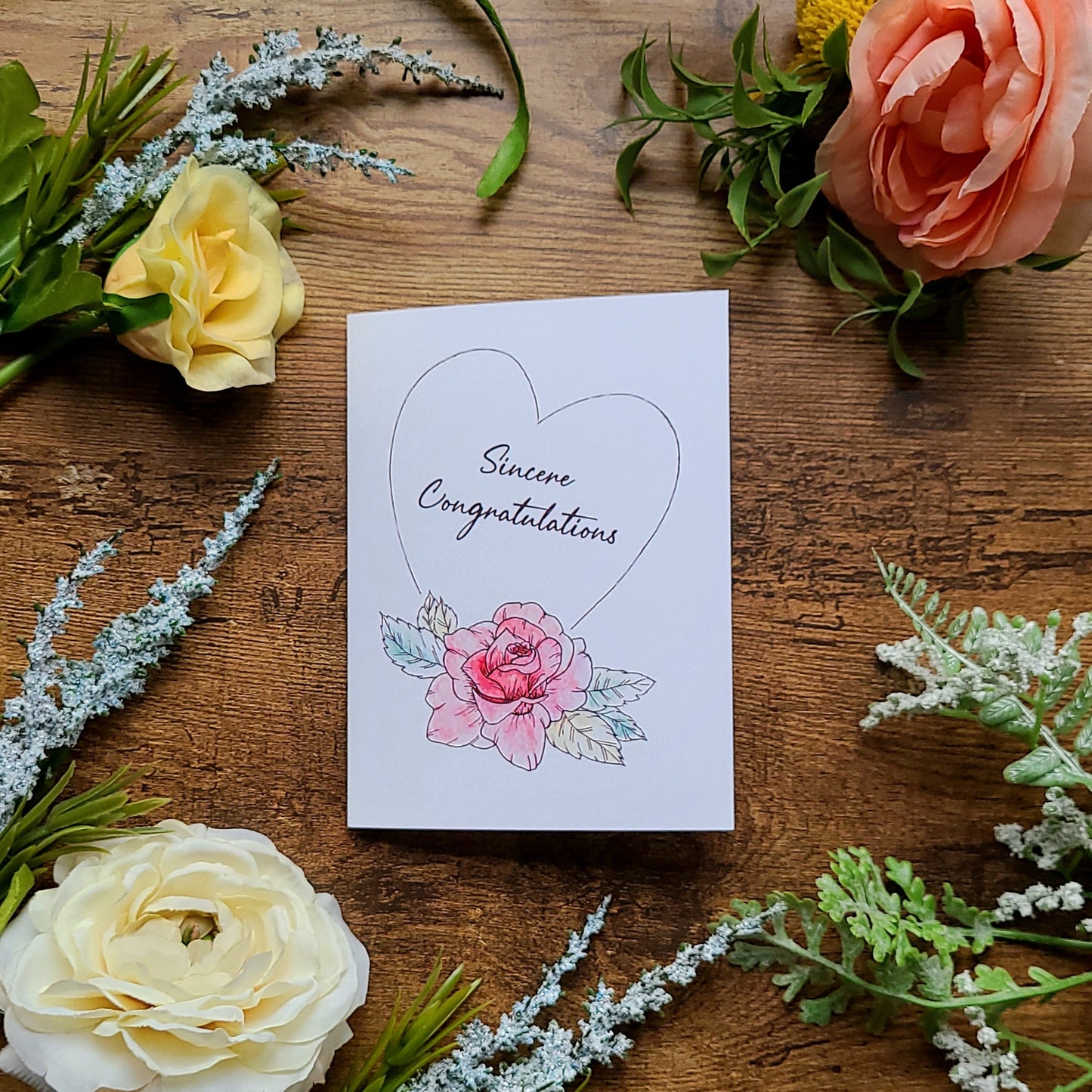 Sincere congratulations, Congratulatory card, Well done card, Graduation card, New house card, New job card, Rose card, Pretty card