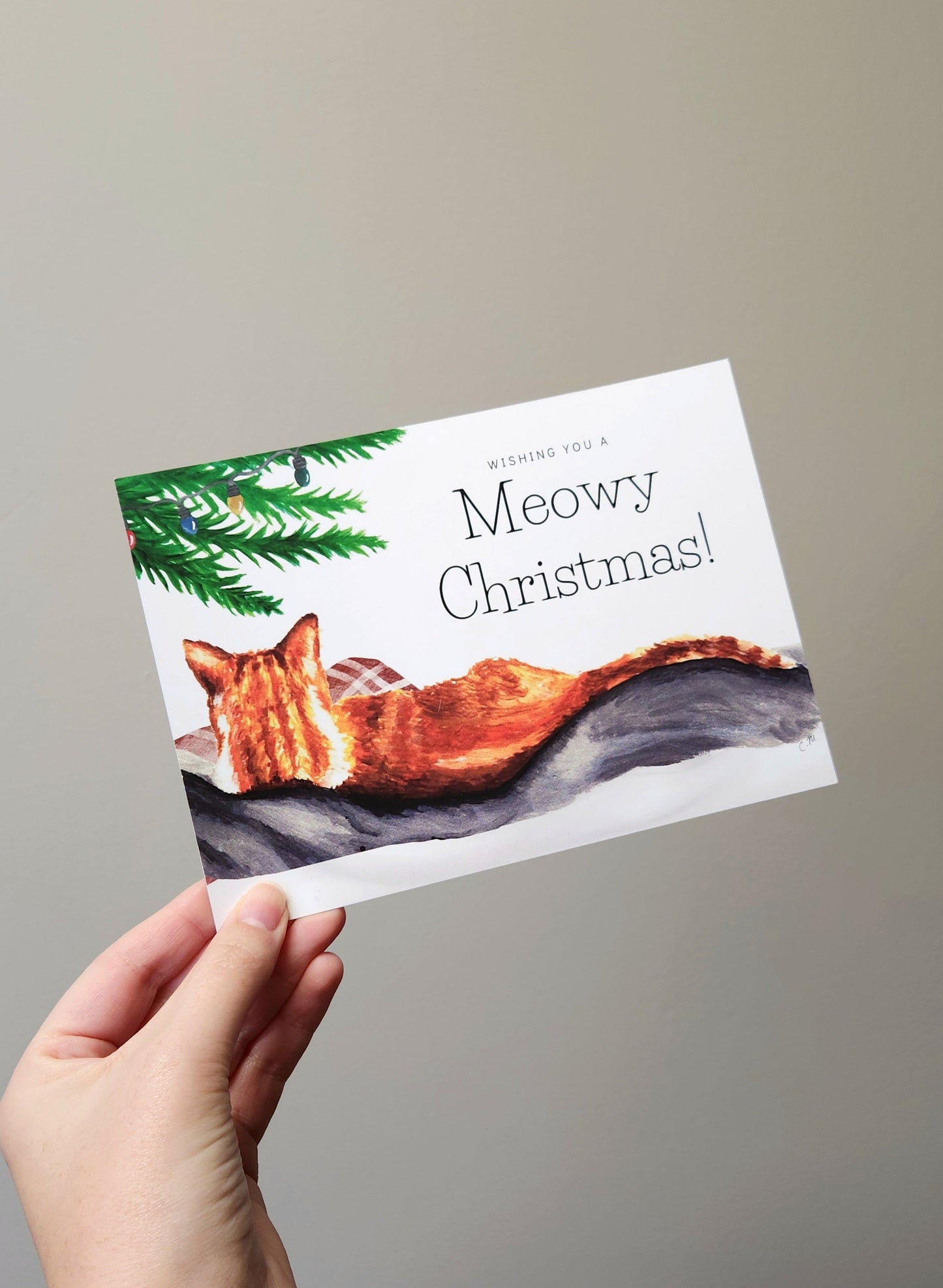 Meowy Christmas print, Ginger cat print, Cat Christmas decor, Cute holiday decor, Gift for cat lover, Cat lady meowy Christmas, Catmas