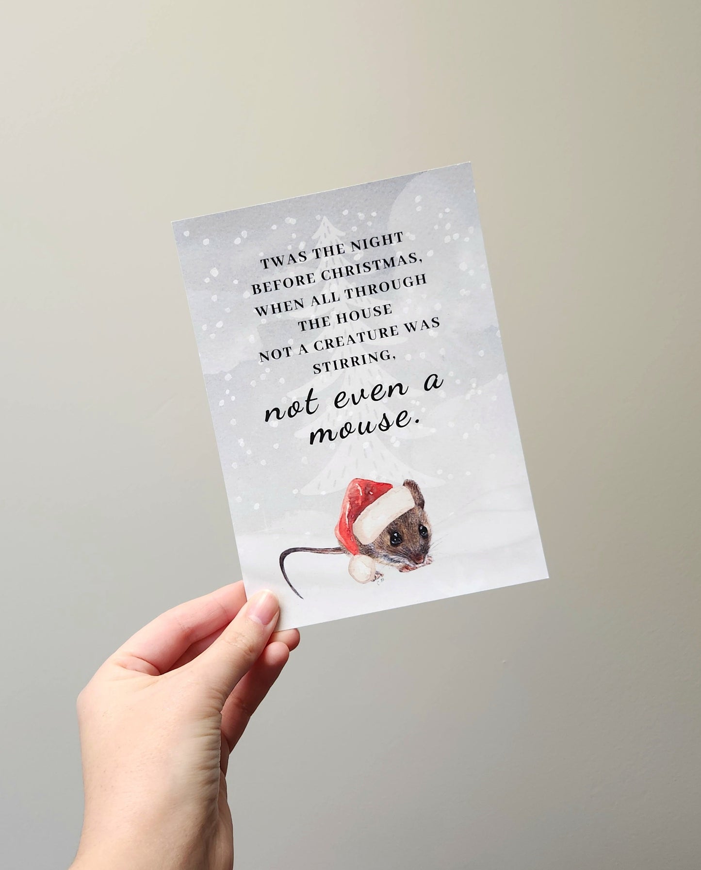 Mouse Christmas decor, Twas the night before Christmas, Not a creature stirring, Santa mouse art, Cute mouse holiday decor, Festive mouse