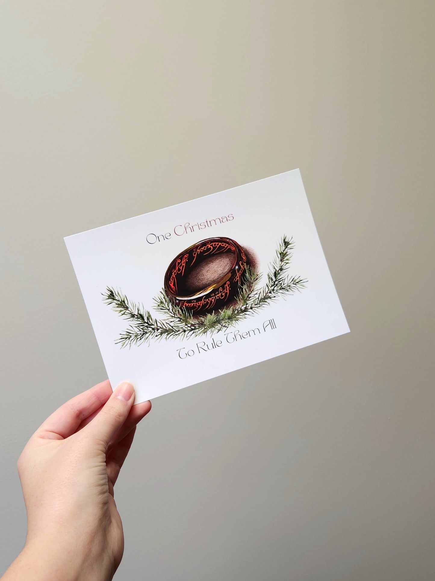 The One Christmas to Rule Them all, Lord of the Rings fan art, Lord of the Rings Christmas, Art print on cardstock