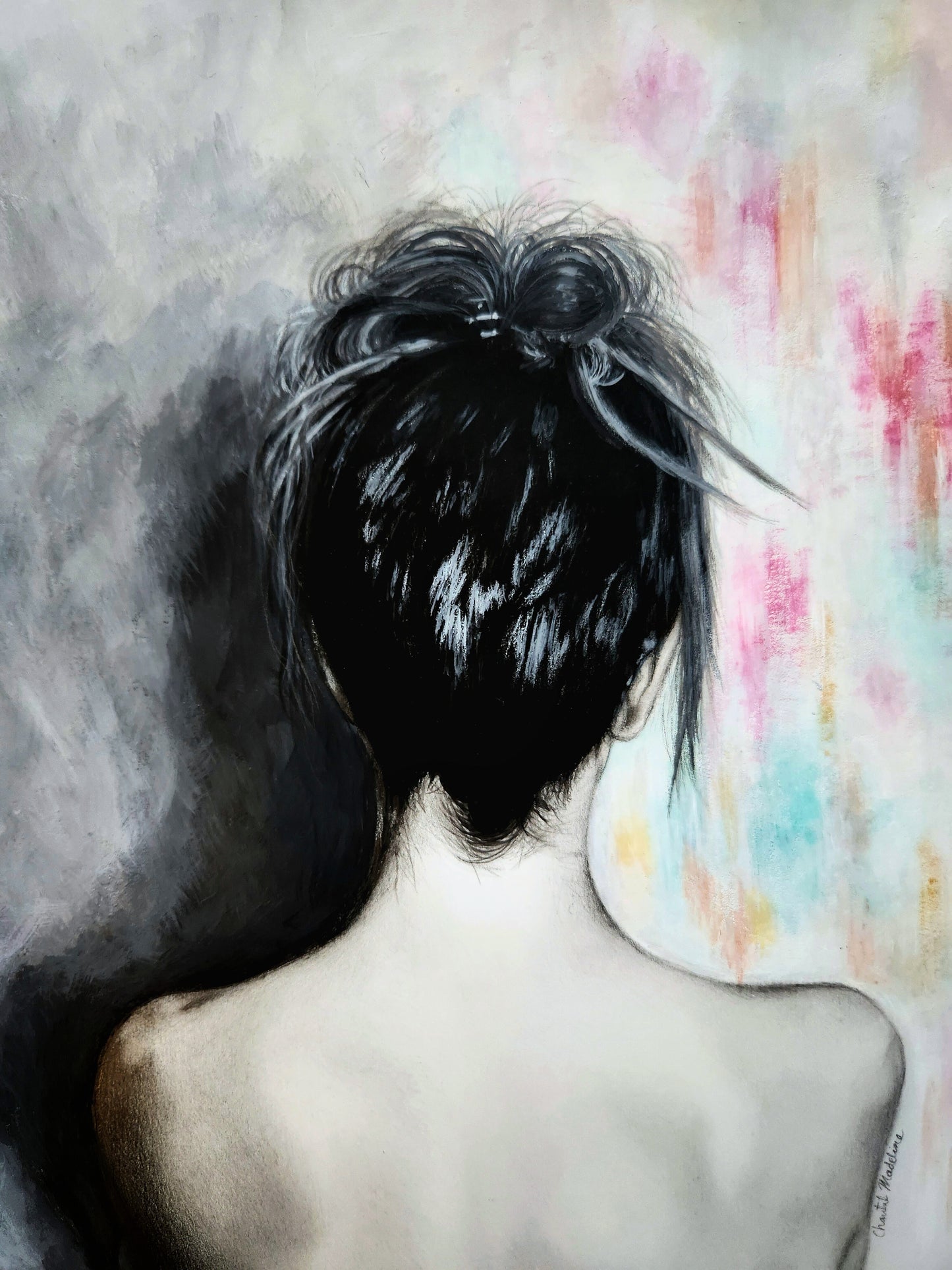 Two sides of grief, Giclee print on fine art paper, Grief series print from original artwork