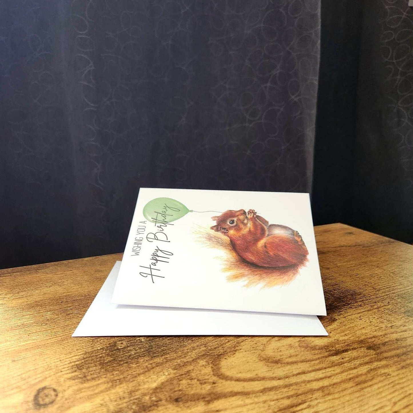 Squirrel with balloon birthday card, Happy Birthday card, Kids woodland animal card, Child birthday card, Party animal card, Partner card