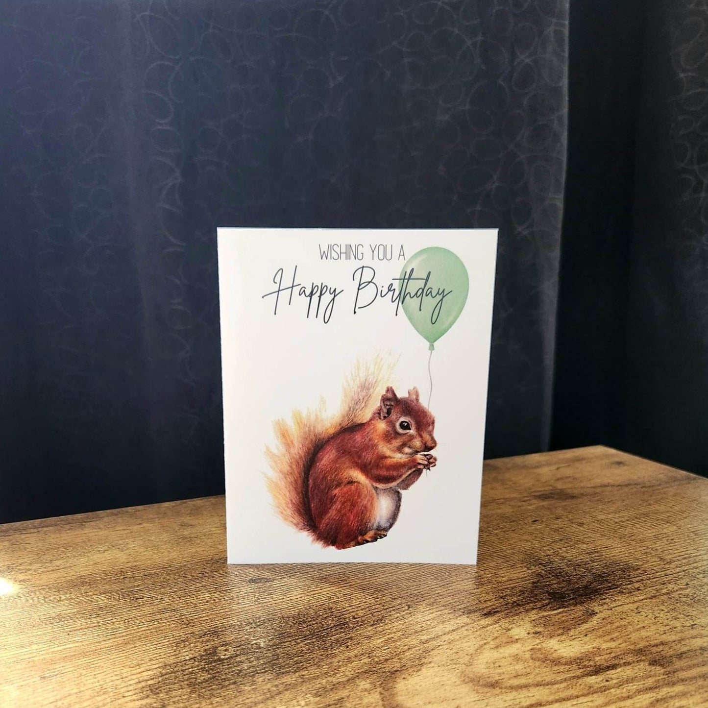 Squirrel with balloon birthday card, Happy Birthday card, Kids woodland animal card, Child birthday card, Party animal card, Partner card