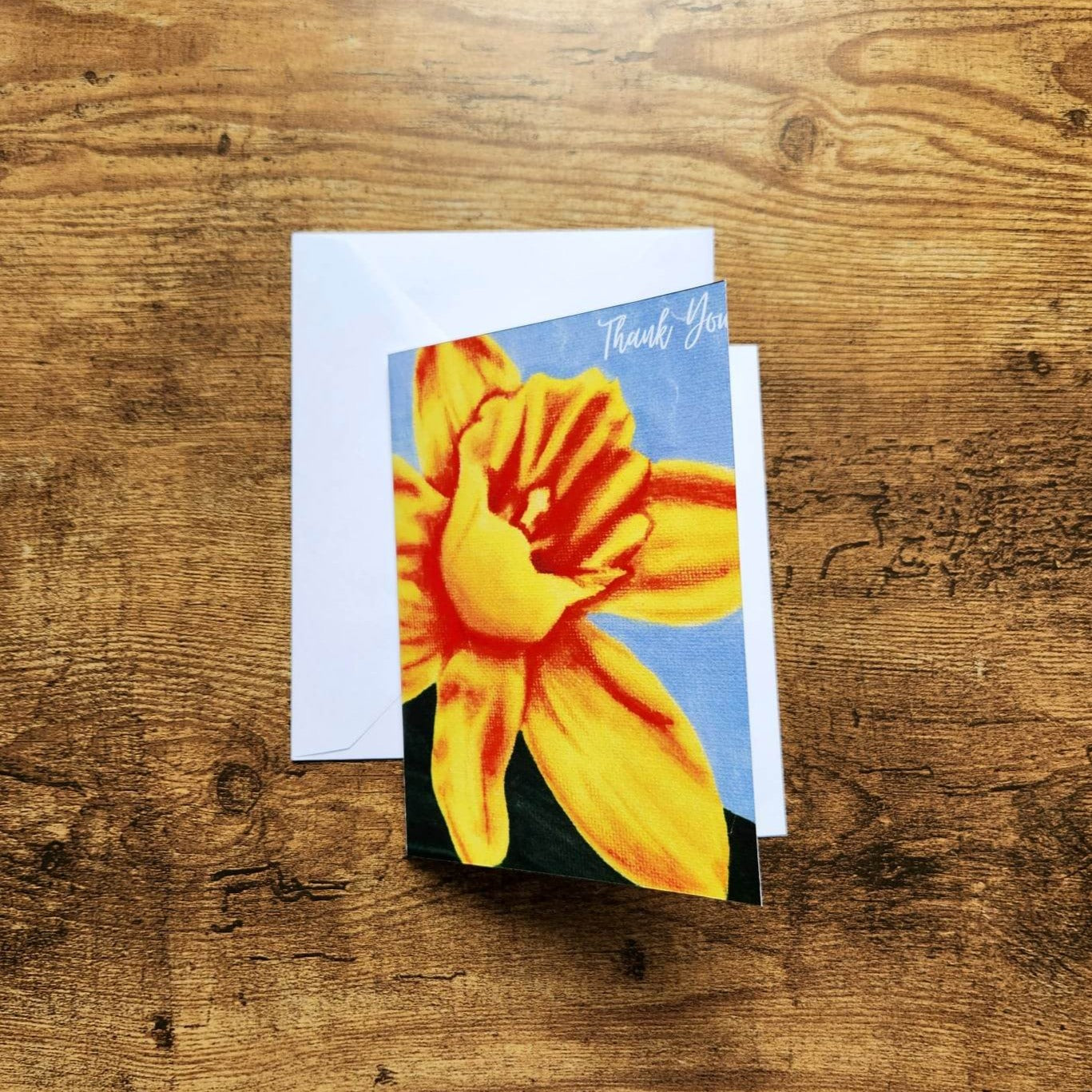 Daffodil thank you card, Flower card, Floral thank you card, Bridal baby shower thank you, Wedding thank you, Card for friend, Aunt, Mom