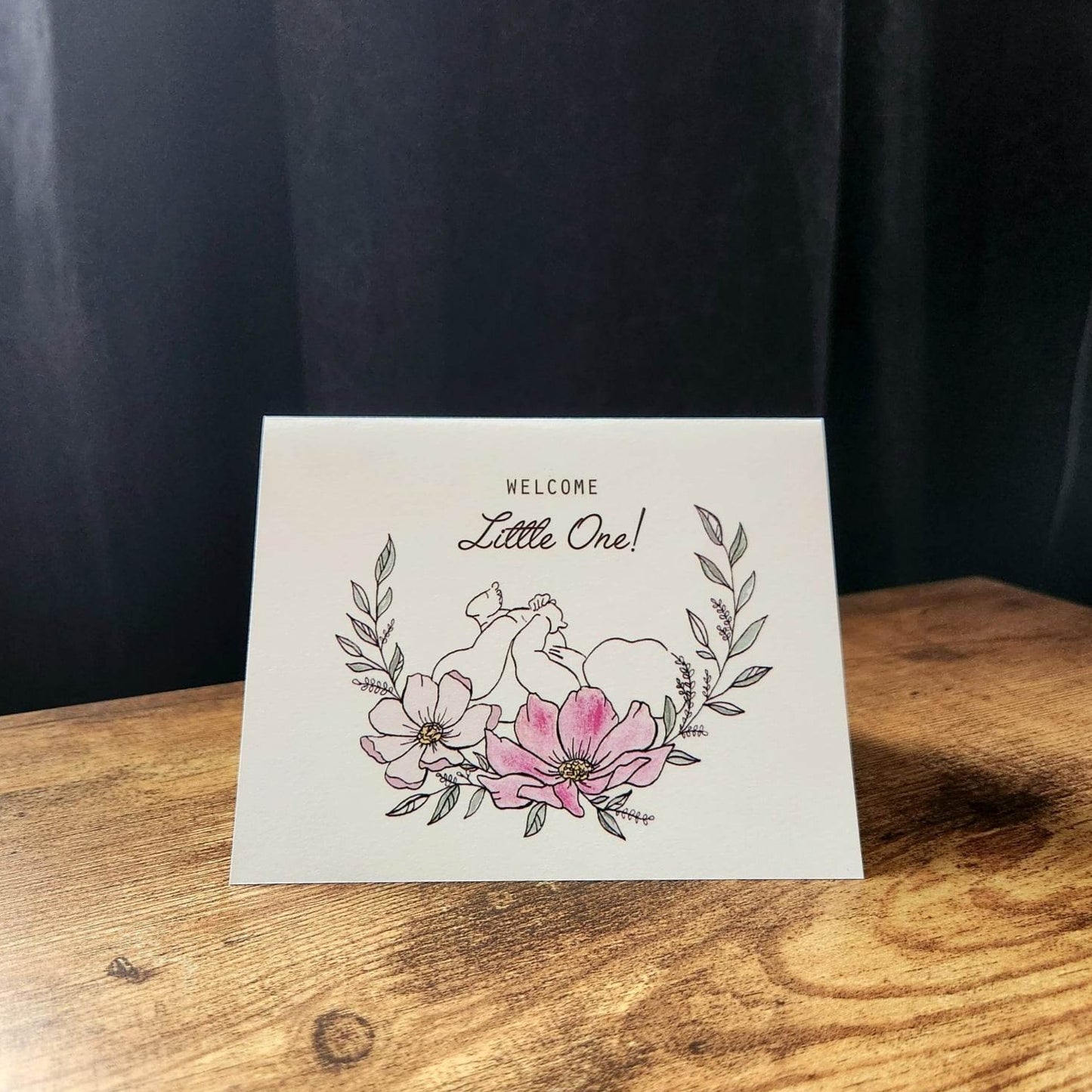 Welcome little one card, Baby shower card, Baby girl card, Card for mom to be, New parents card, New baby card, Congrats new baby, Expecting