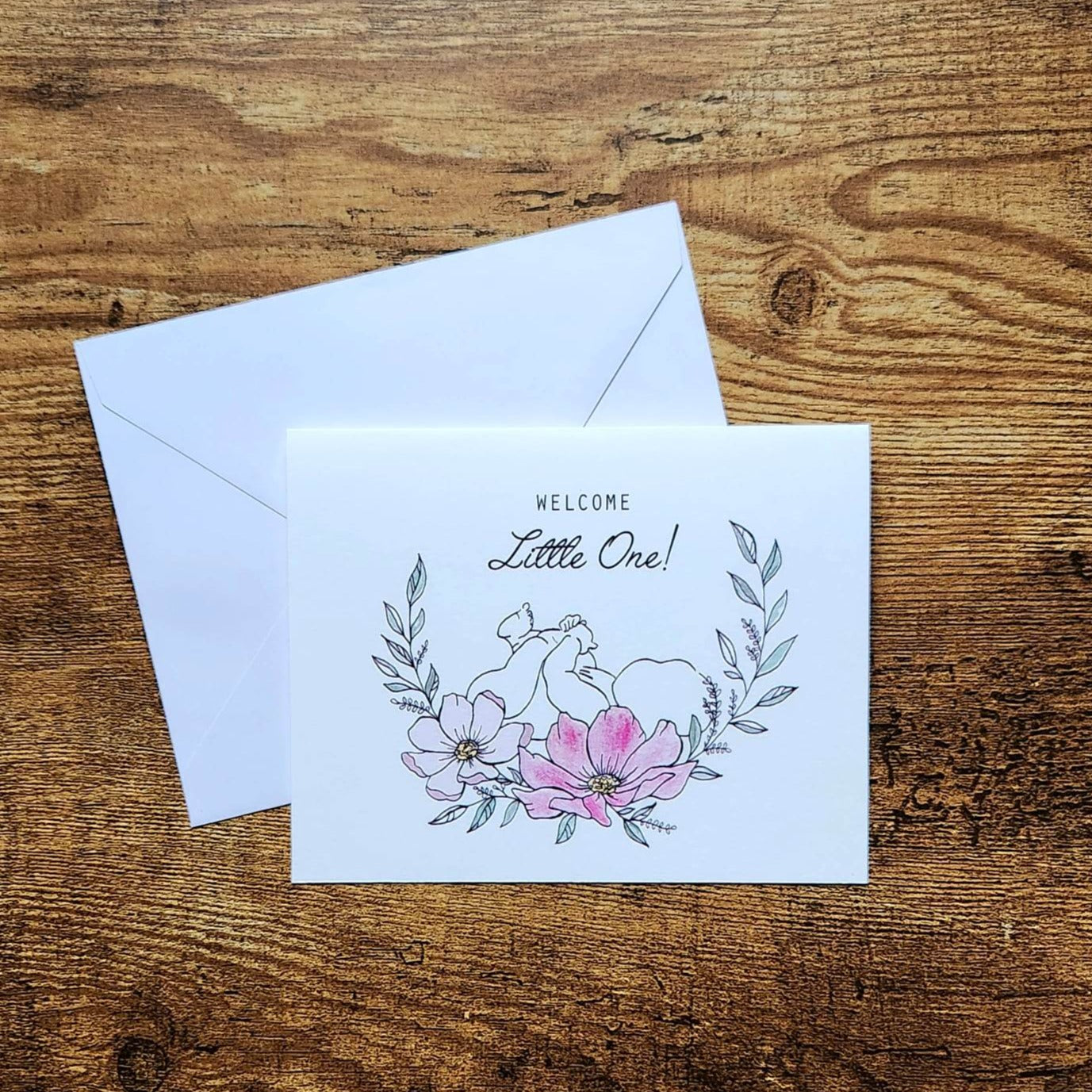 Welcome little one card, Baby shower card, Baby girl card, Card for mom to be, New parents card, New baby card, Congrats new baby, Expecting