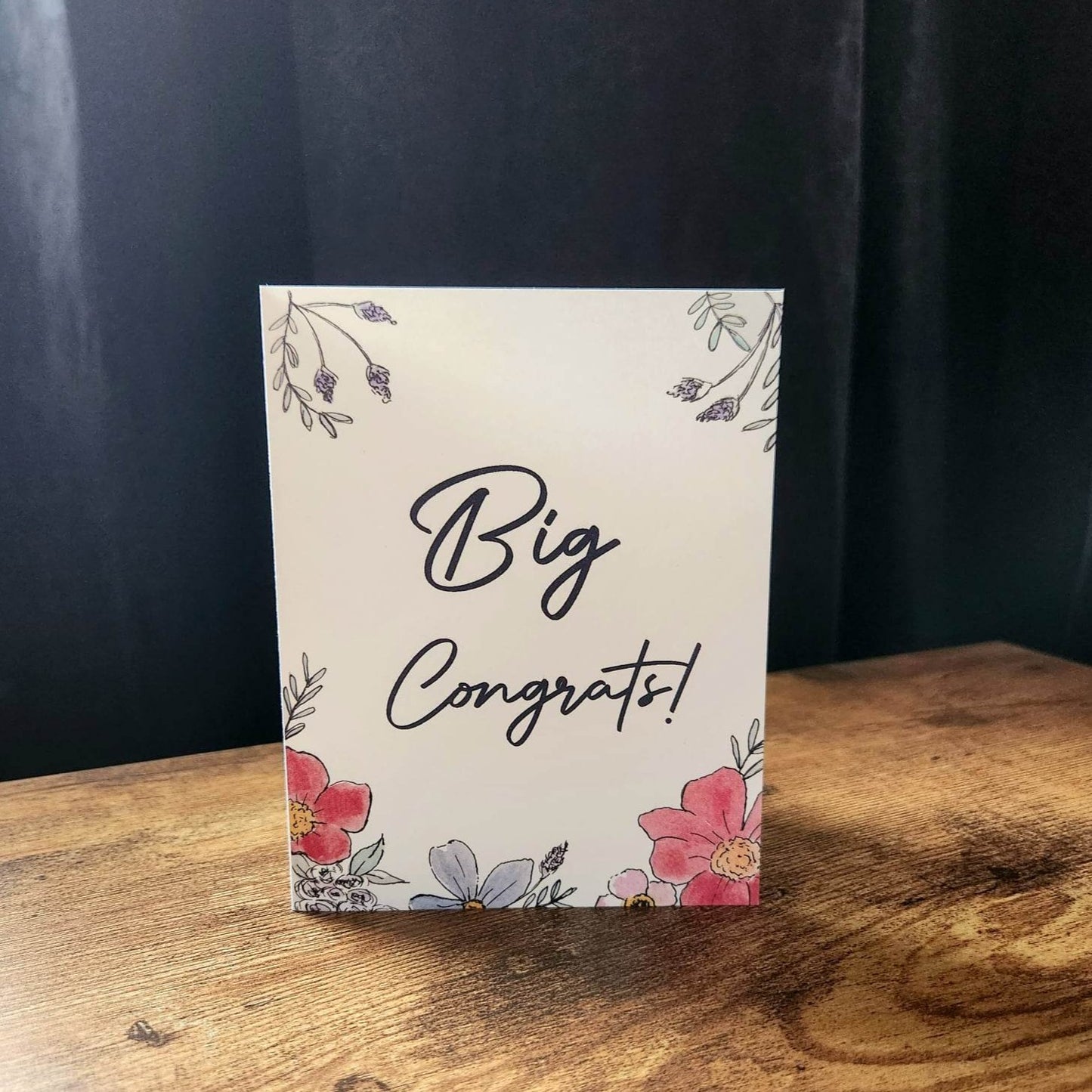 Big congrats, Congratulations card, Floral card, You did it, Engagement card, Floral wedding card, Big promotion card, Pregnancy, New job