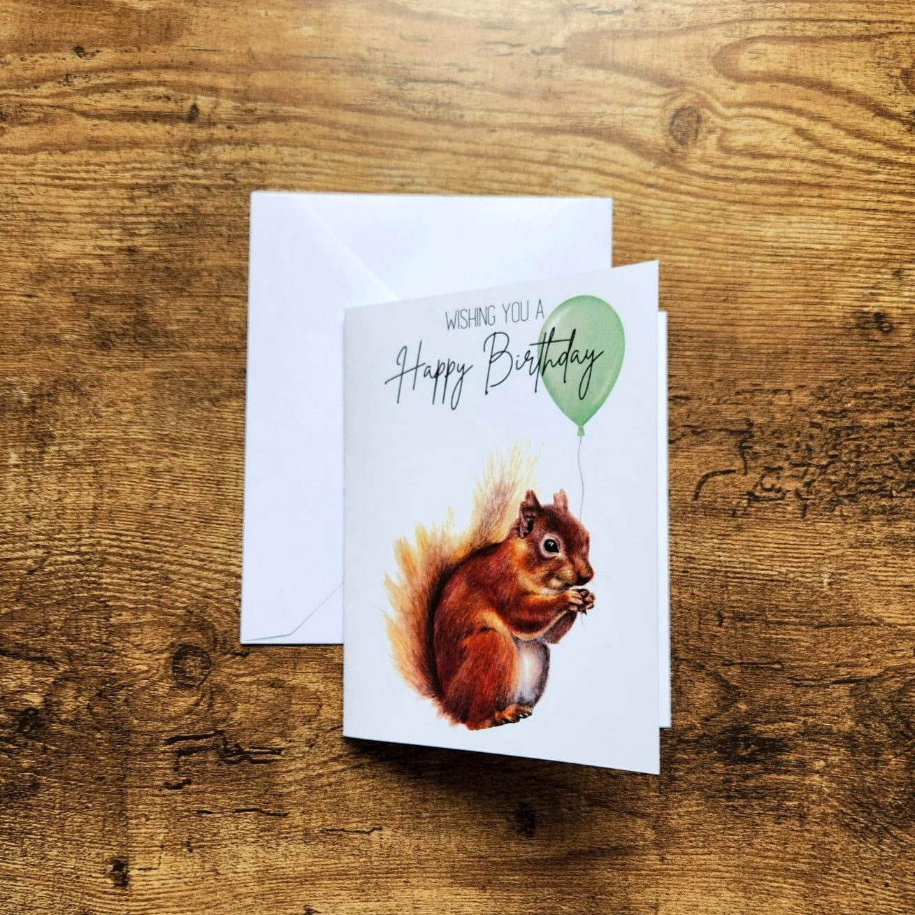 Squirrel with balloon birthday card, Happy Birthday card, Kids woodland animal card, Child birthday card, Party animal card, Partner card