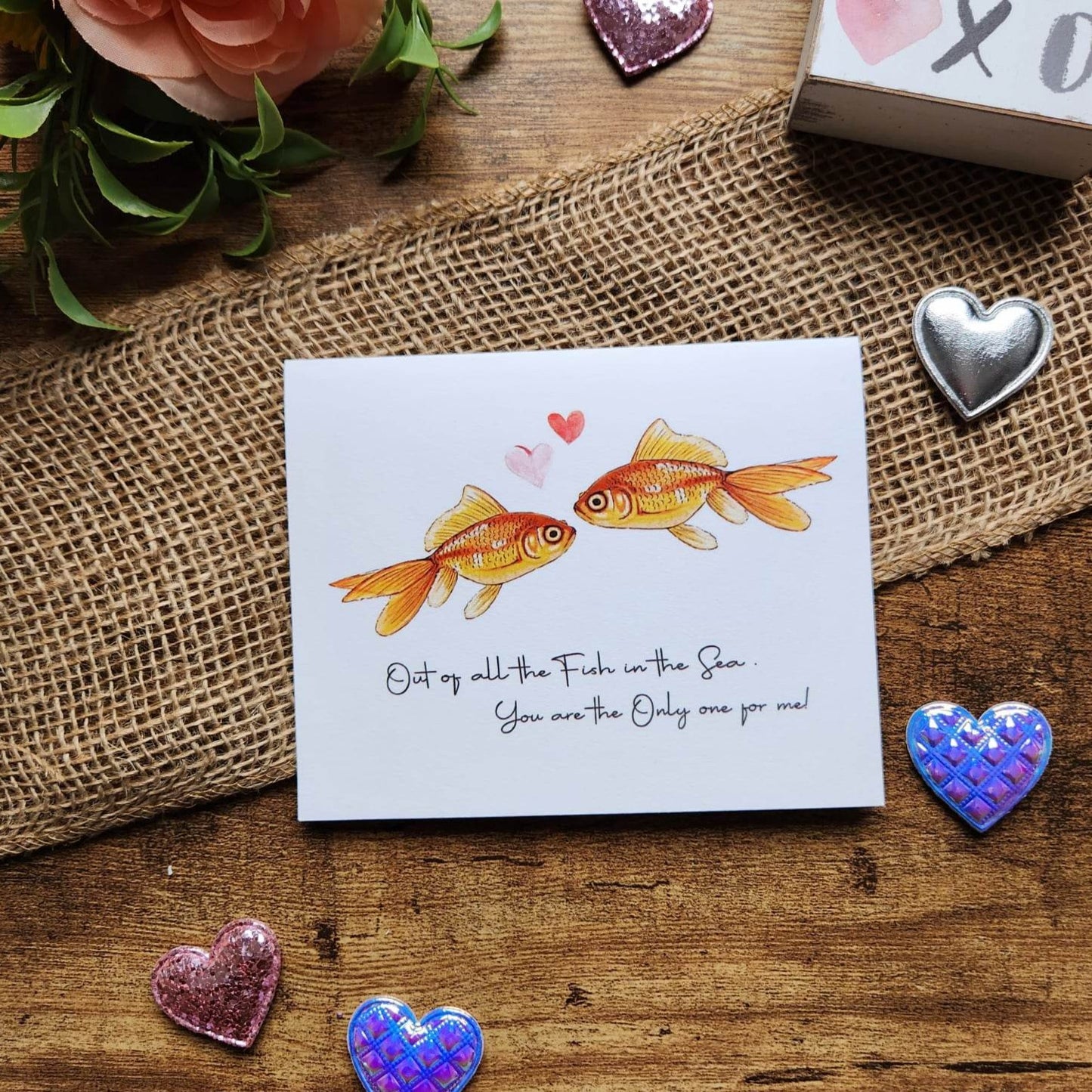 Out of all the fish in the sea, You are the only one for me card, Love card, Anniversary card, Couple card, Card for wife, Card for husband