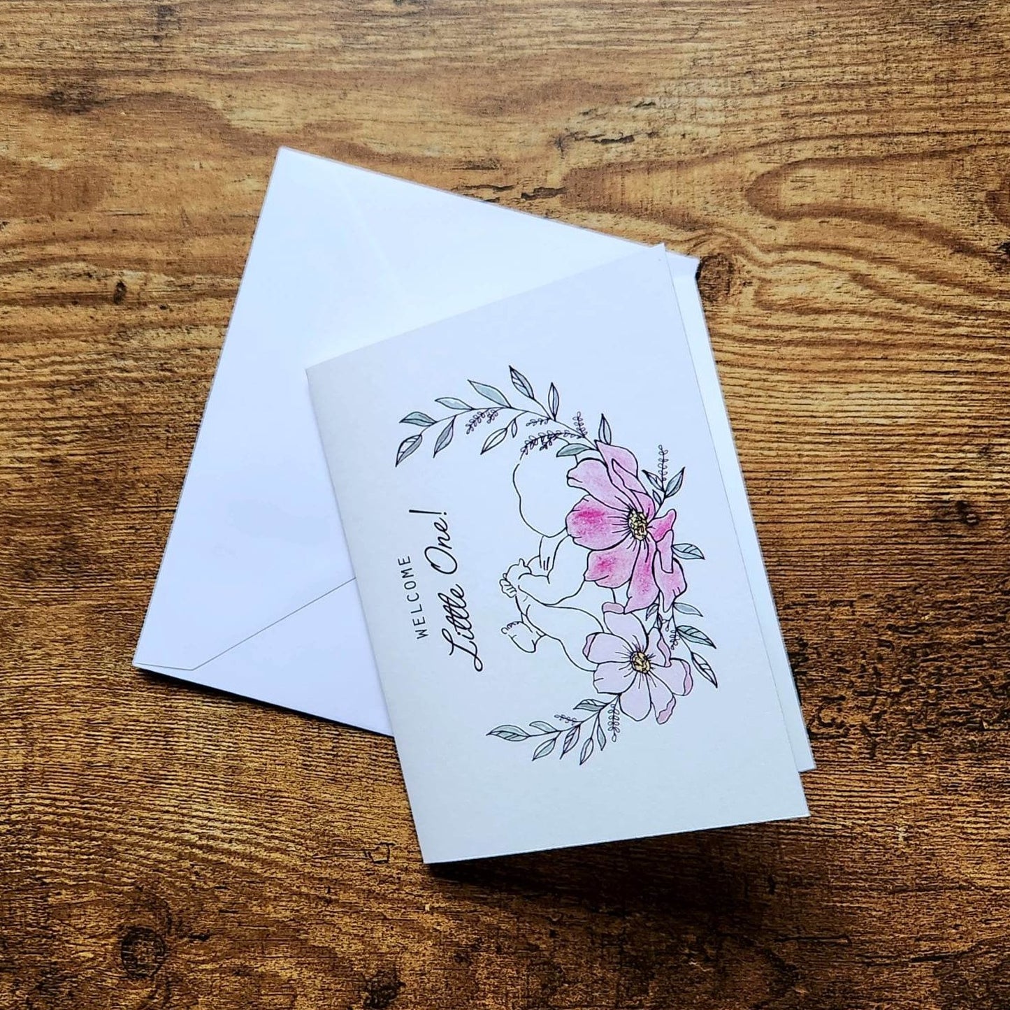 Welcome little one card, Baby shower card, Baby girl card, Card for mom to be, New parents card, New baby card, Congrats new baby, Expecting