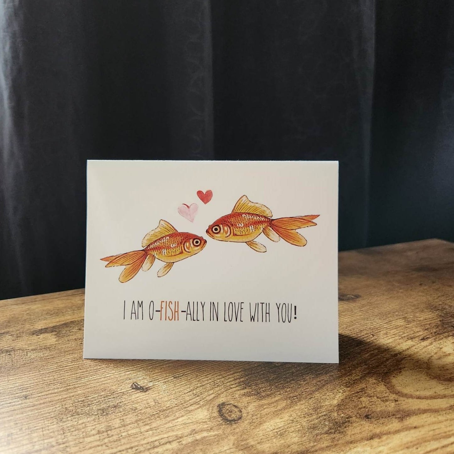 I am in love with you card, O-Fish-ally in love with you card, Cute couple card, Anniversary card, Love card, Cute Valentine's day card