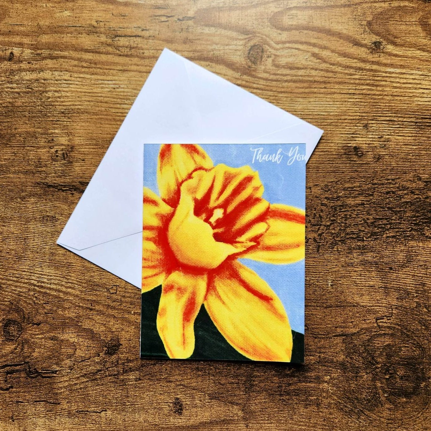 Daffodil thank you card, Flower card, Floral thank you card, Bridal baby shower thank you, Wedding thank you, Card for friend, Aunt, Mom