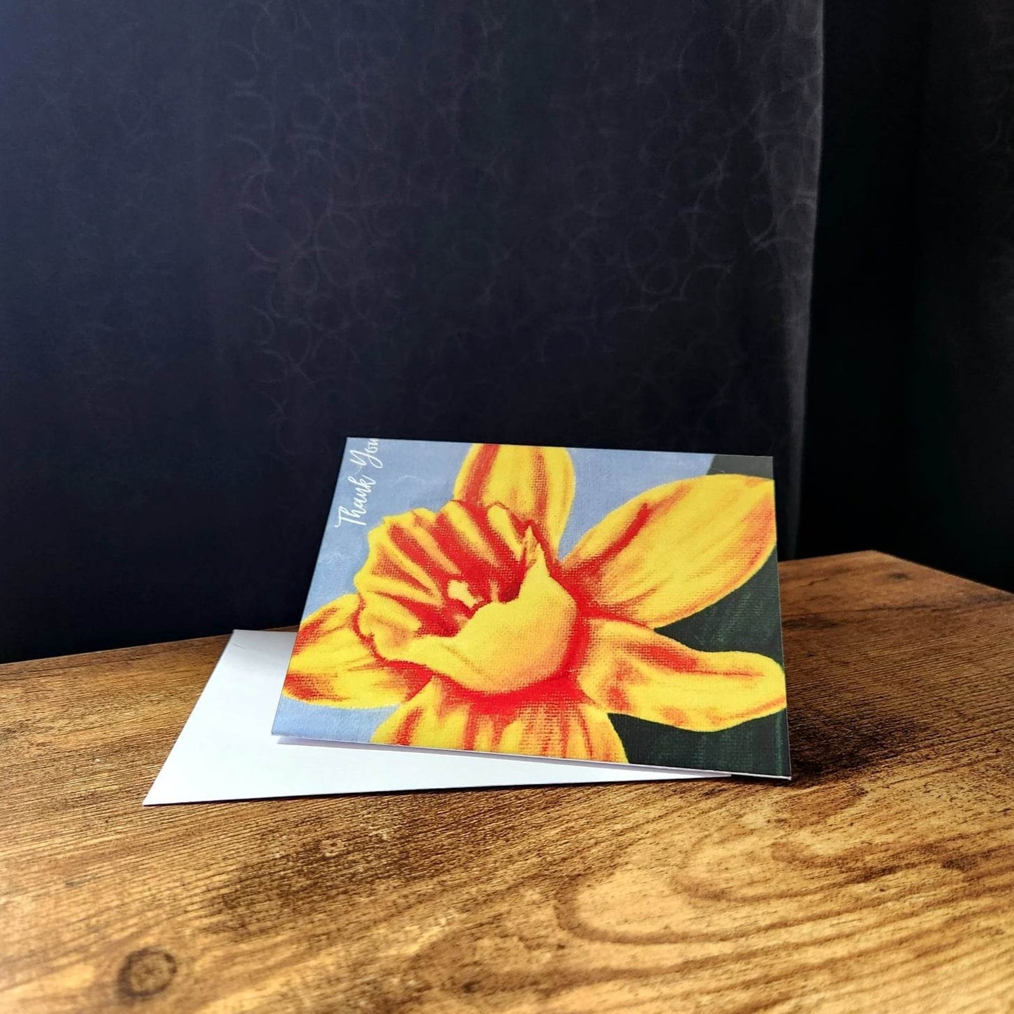 Daffodil thank you card, Flower card, Floral thank you card, Bridal baby shower thank you, Wedding thank you, Card for friend, Aunt, Mom