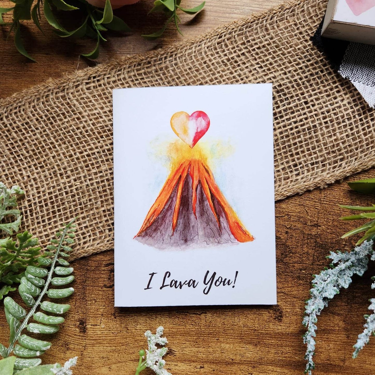 I lava you, I love you card, Lava pun card, Cute Valentine's day card, Sweet anniversary card, Volcano card, Card for Wife,Card for husband
