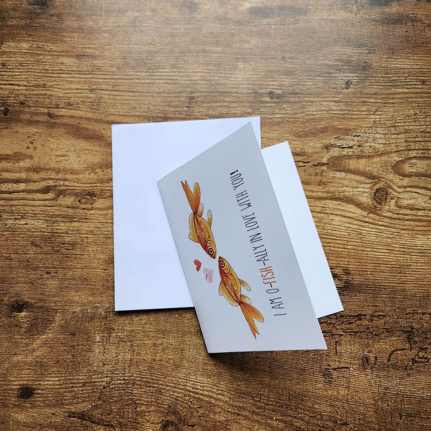 I am in love with you card, O-Fish-ally in love with you card, Cute couple card, Anniversary card, Love card, Cute Valentine's day card