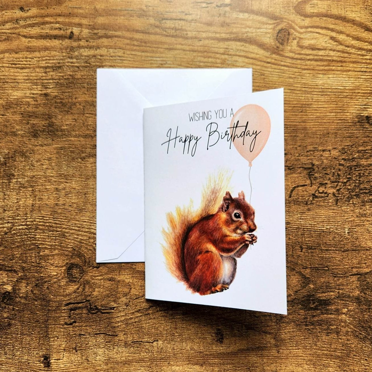 Cute squirrel birthday card, woodland birthday card for kids, Animal card for child, Squirrel birthday greeting, Card for girlfriend, Wife