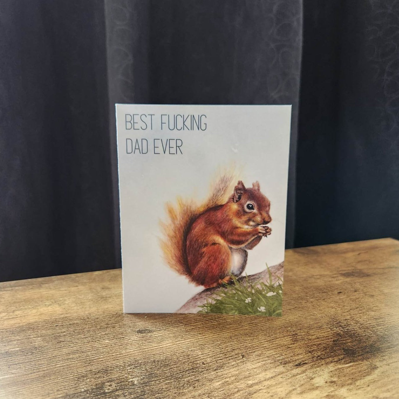Best fucking dad ever, Woodland Father's day card, Cute Squirrel card for dad, Funny Father's Day card, Vulgar card for dad, Sweary dad card