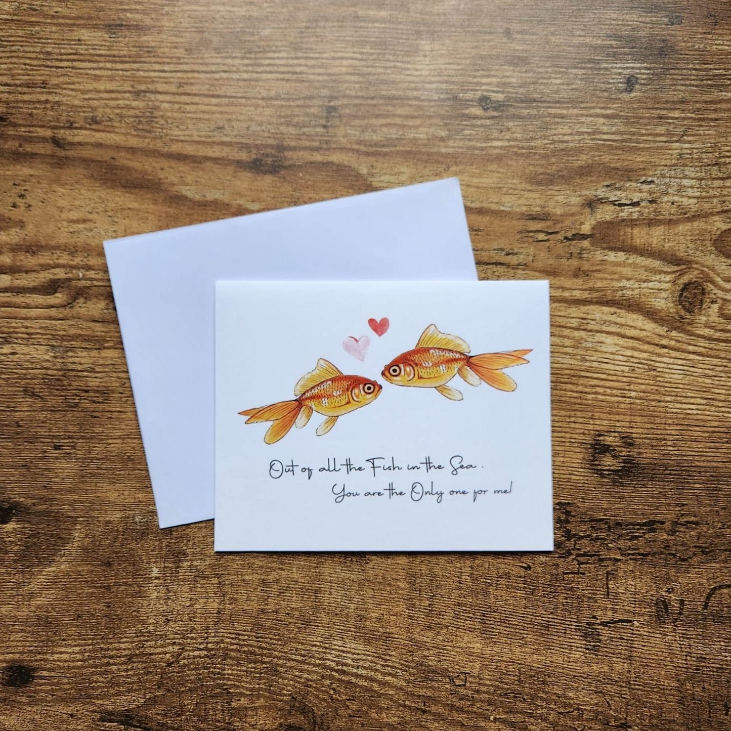 Out of all the fish in the sea, You are the only one for me card, Love card, Anniversary card, Couple card, Card for wife, Card for husband