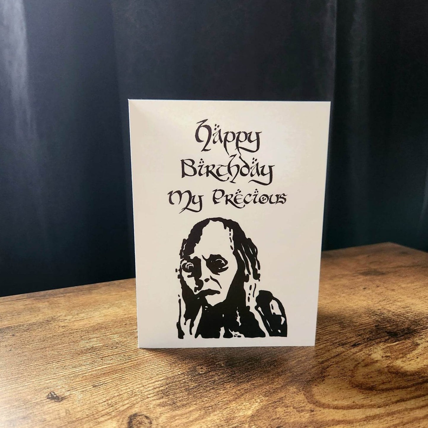 Happy birthday my precious, LOTR themed card, The one ring to rule them all, Funny card, Card for nerdy boyfriend, sexy hobbit card, Gollum