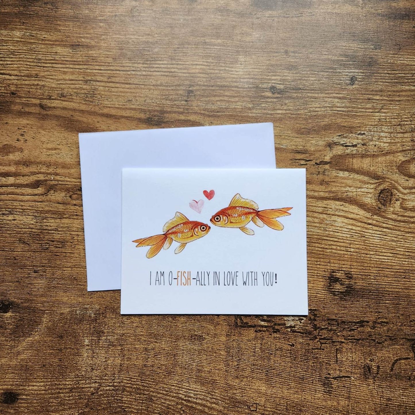 I am in love with you card, O-Fish-ally in love with you card, Cute couple card, Anniversary card, Love card, Cute Valentine's day card
