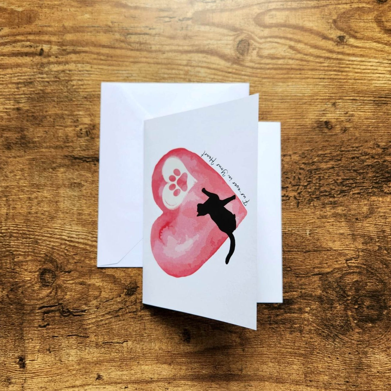Furever in your heart, Forever in your heart, Cat loss sympathy card, Pet condolence card, Bereavement card for cat, Cat memorial card,