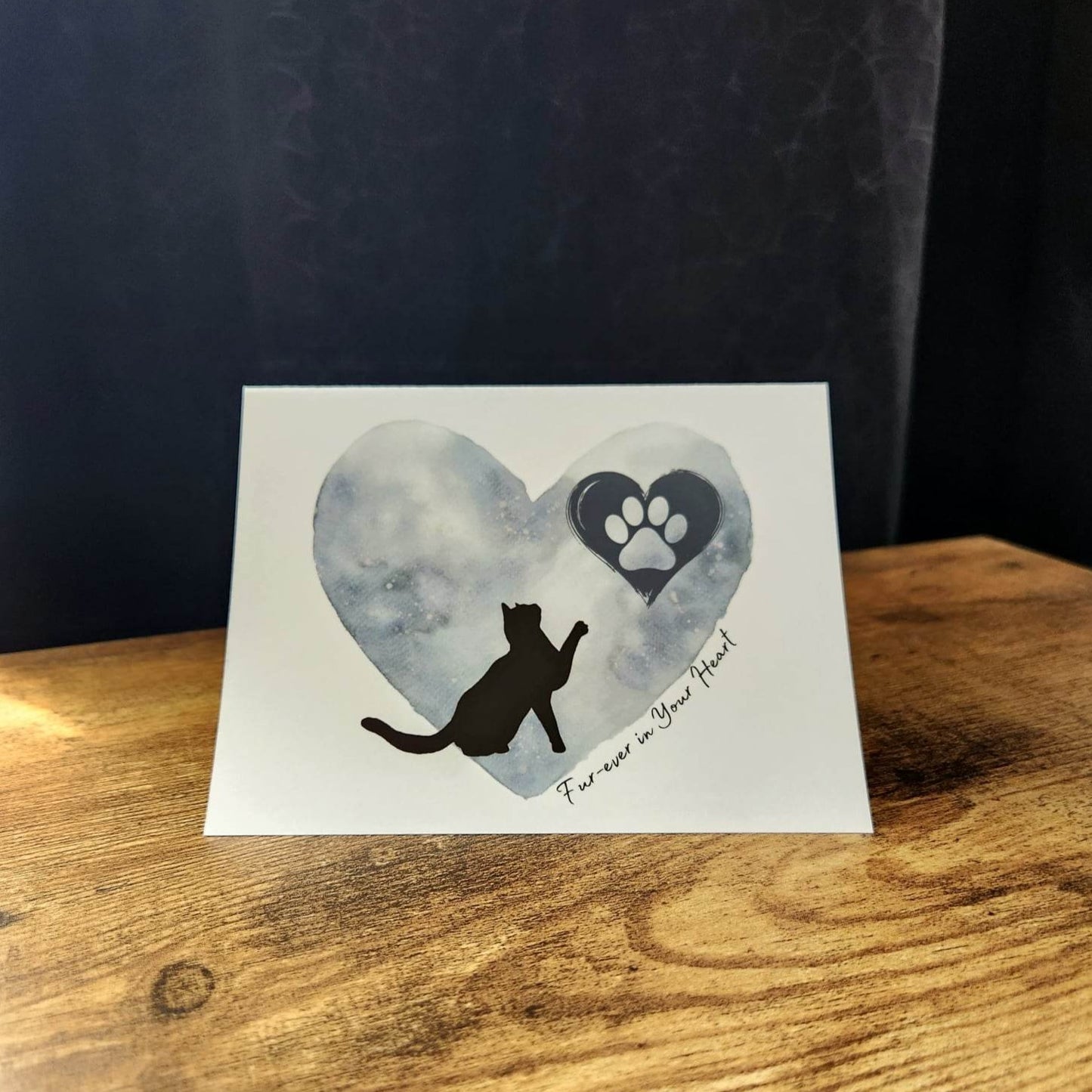 Furever in your heart, Pet loss card, Cat loss support card for friend, Pet grief card, Pet Condolence card, Pet paw card, Cat owner loss