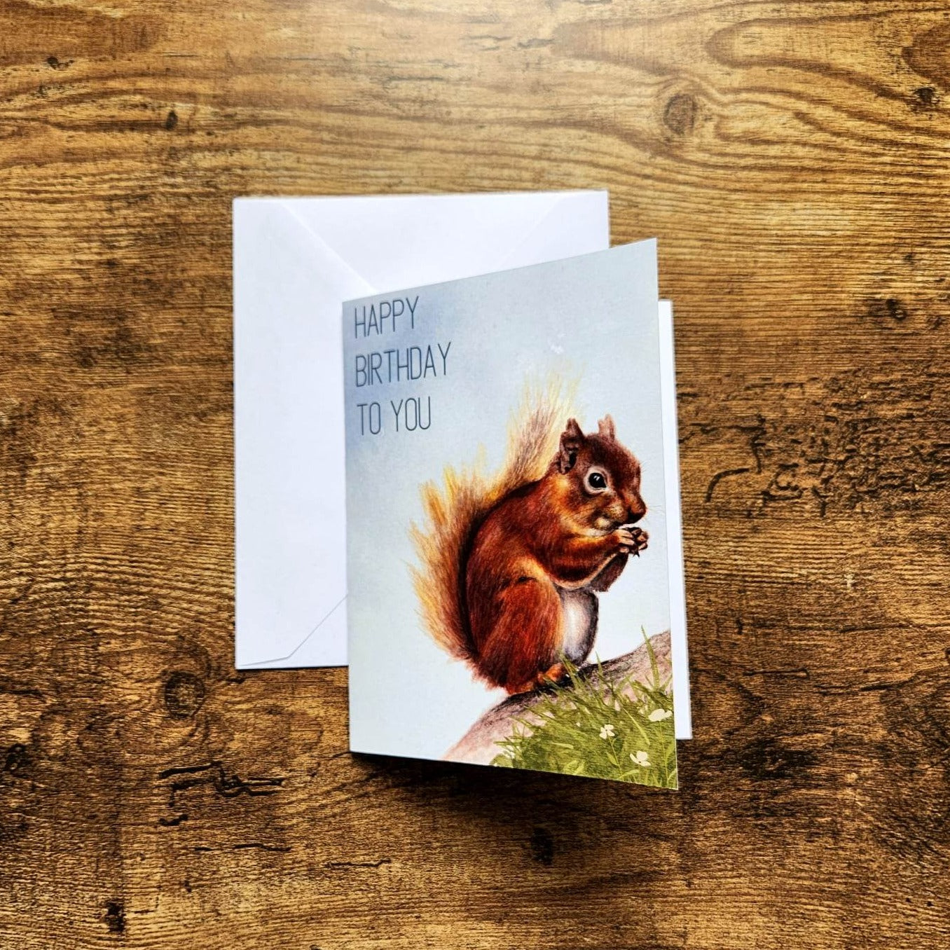 Happy birthday to you, Birthday card, Squirrel greeting card, Squirrel art card, Squirrel lover card, Nature card for husband, Wife, Partner
