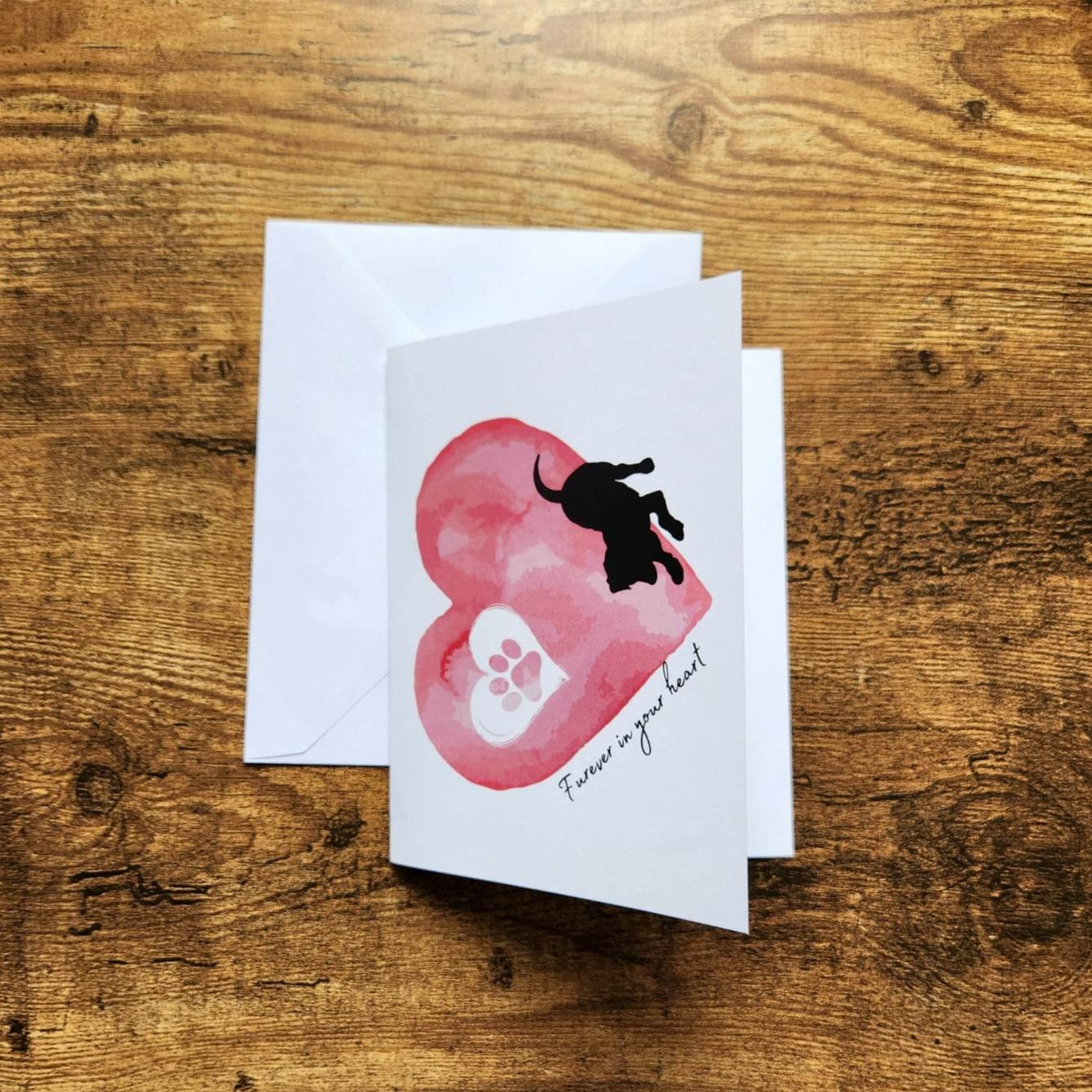 Dog memorial card, Forever in your heart, Loss of dog card, Dog sympathy card, Pet loss card, Dog paw print card, Dog bereavement, Dog loss