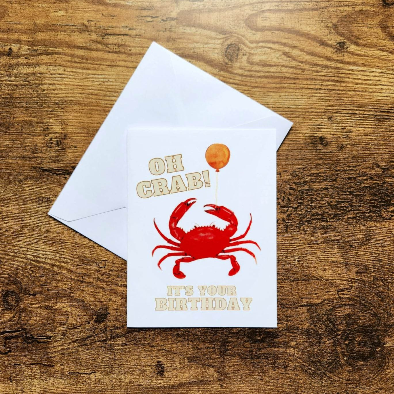 Oh crab it's your birthday, Crab Birthday card, Beach sea birthday, Funny birthday card for him, Her, Birthday card for friend, Punny card