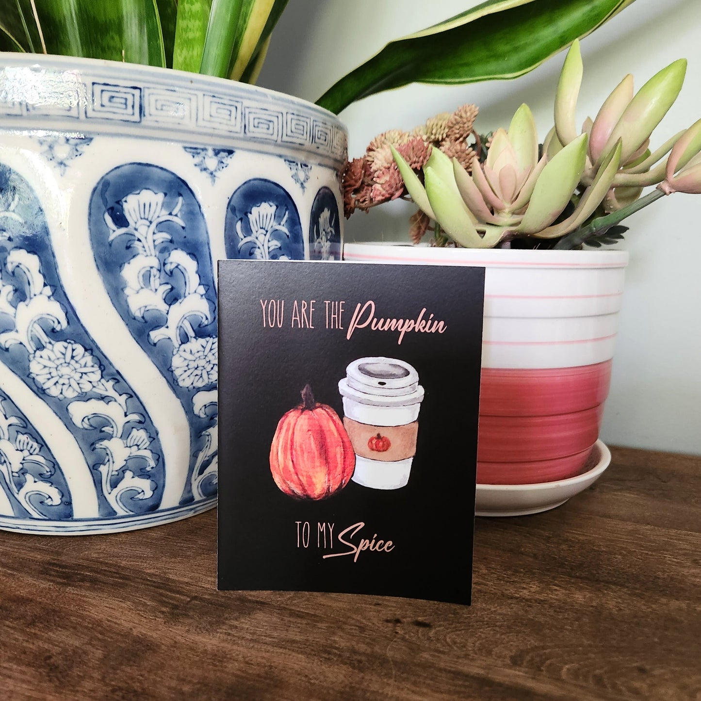 You are the pumpkin to my spice, Cute pumpkin spice anniversary card, Halloween spooky season latte love card for wife, Husband, Partner