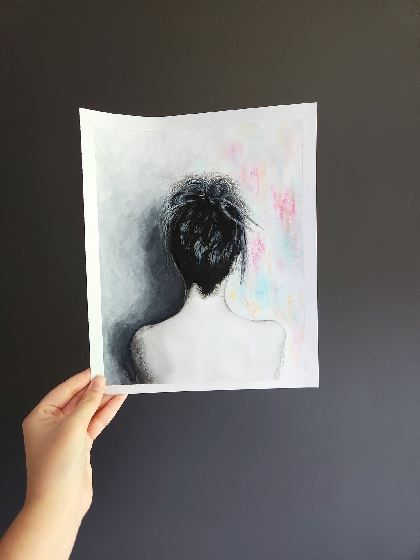 Two sides of grief, Giclee print on fine art paper, Grief series print from original artwork