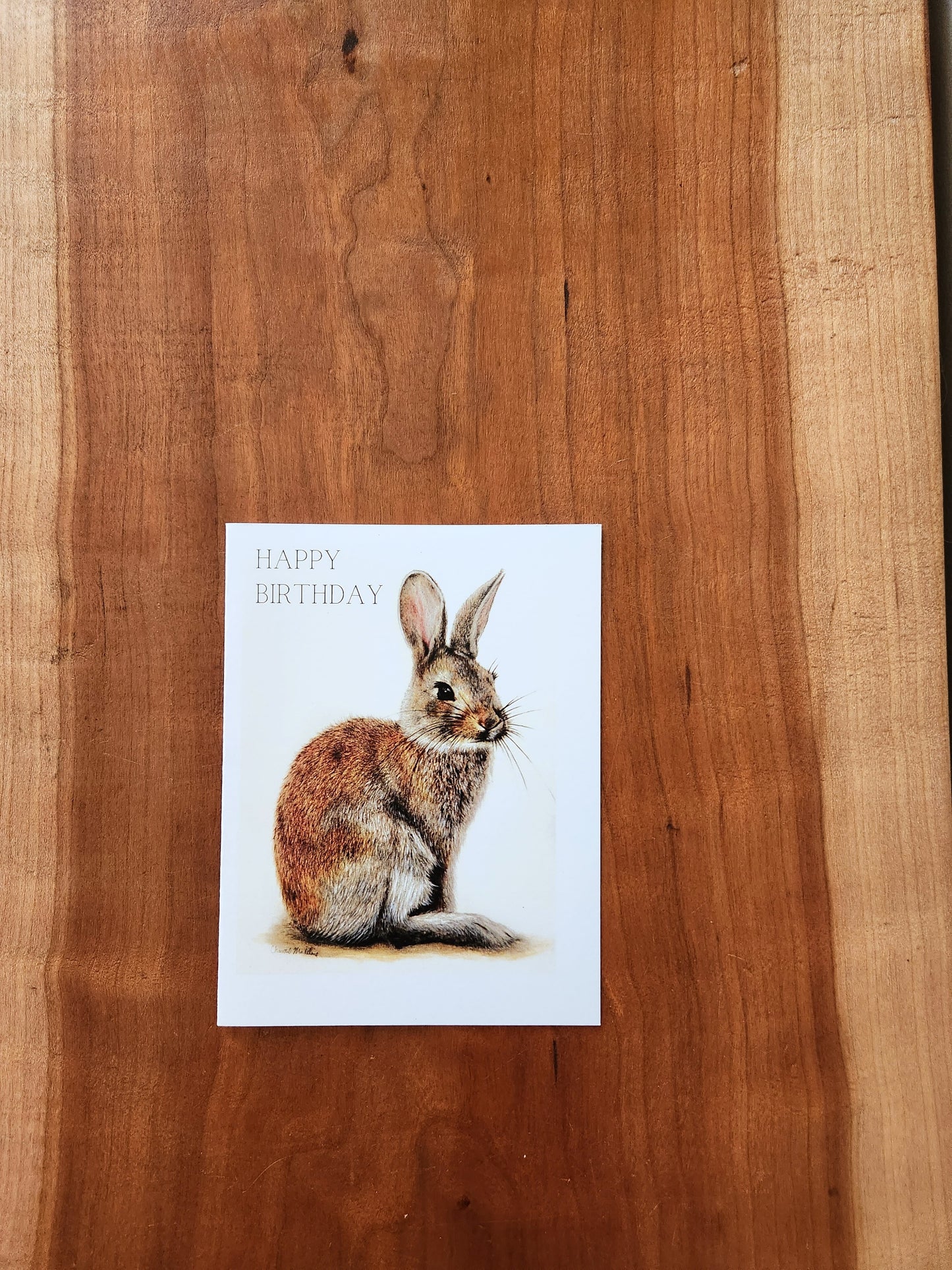 Happy birthday woodland bunny card, Cute rabbit birthday card for friend, Co worker, Husband, Wife, Partner, Nature animal lover greeting