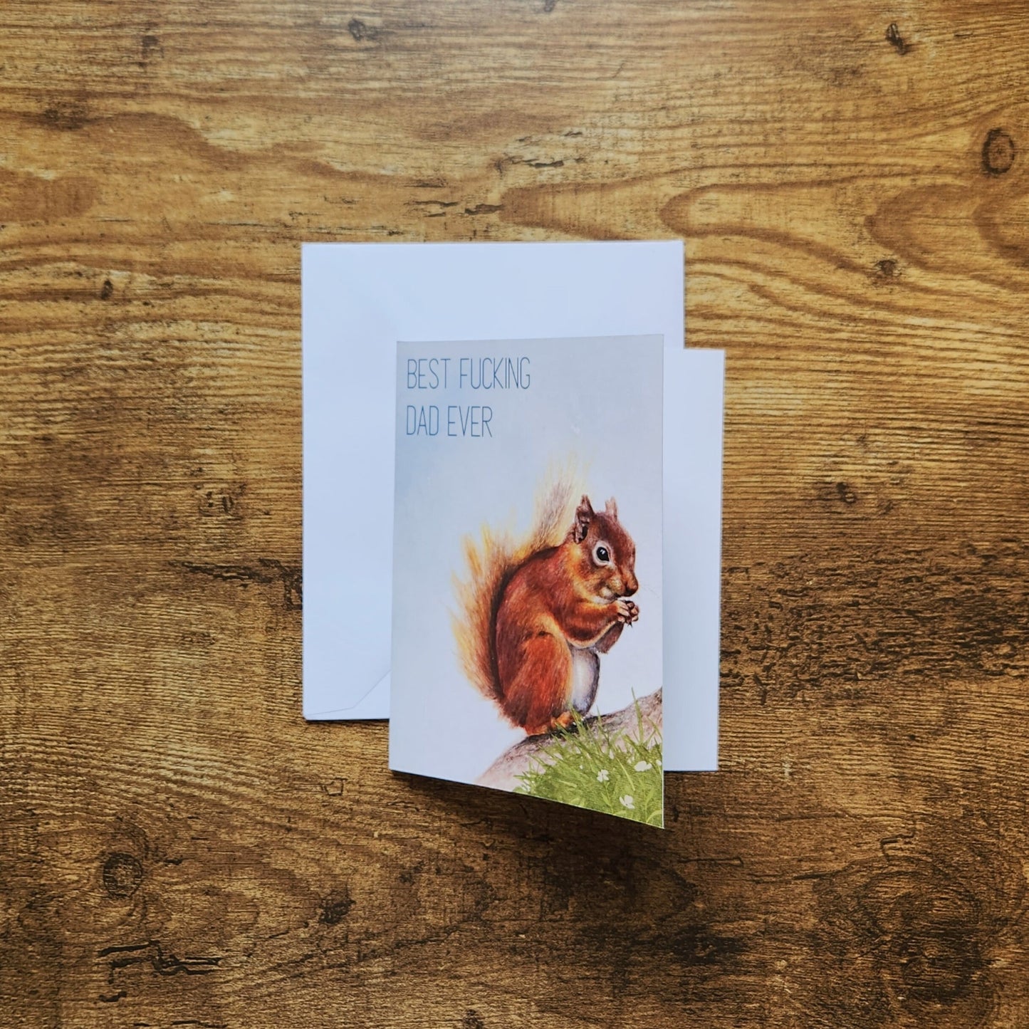 Best fucking dad ever, Woodland Father's day card, Cute Squirrel card for dad, Funny Father's Day card, Vulgar card for dad, Sweary dad card