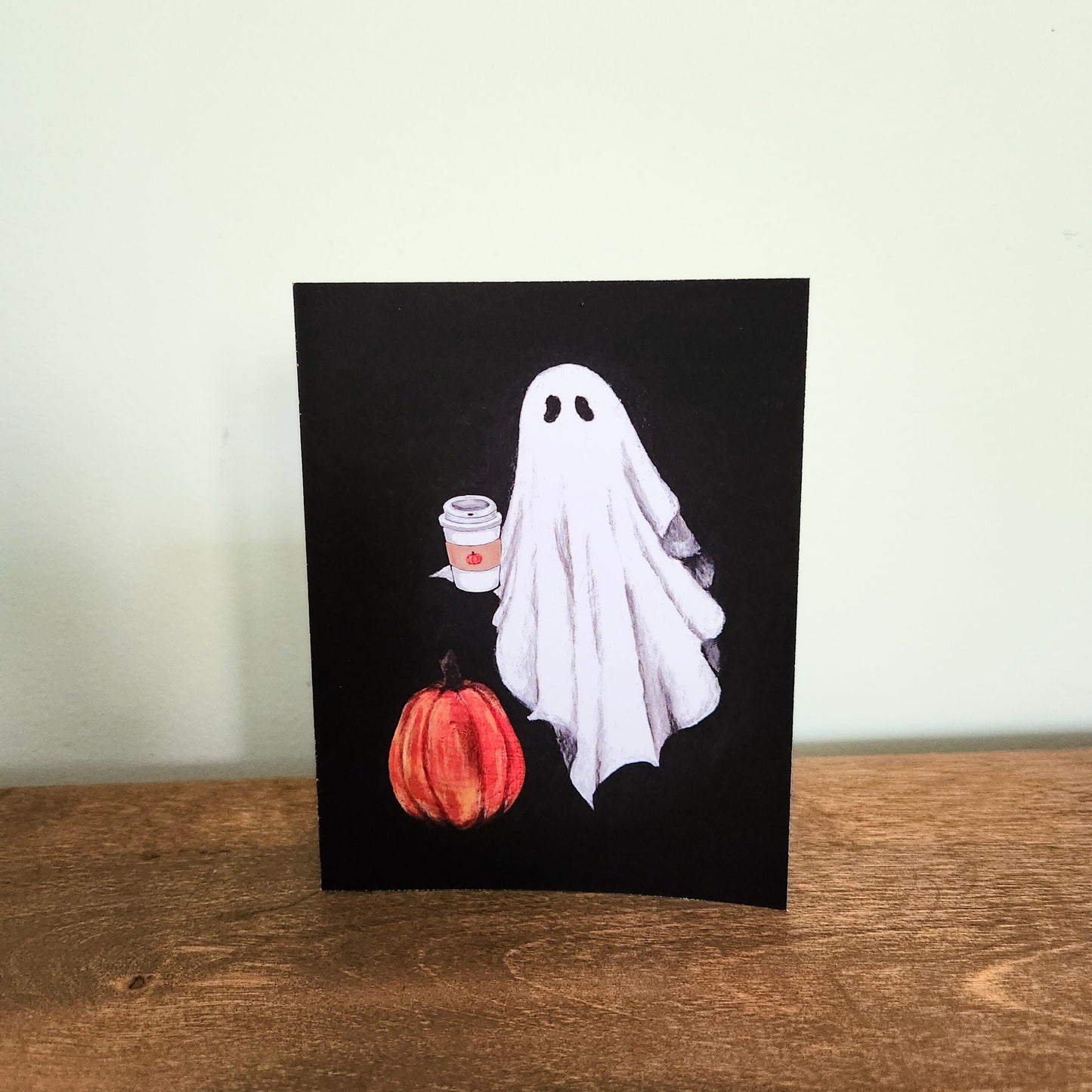 Halloween ghost greeting card, Spooky season card, Cute vintage ghost illustration, Gothic art card for her, Him, Friend, Partner, Mom, Dad