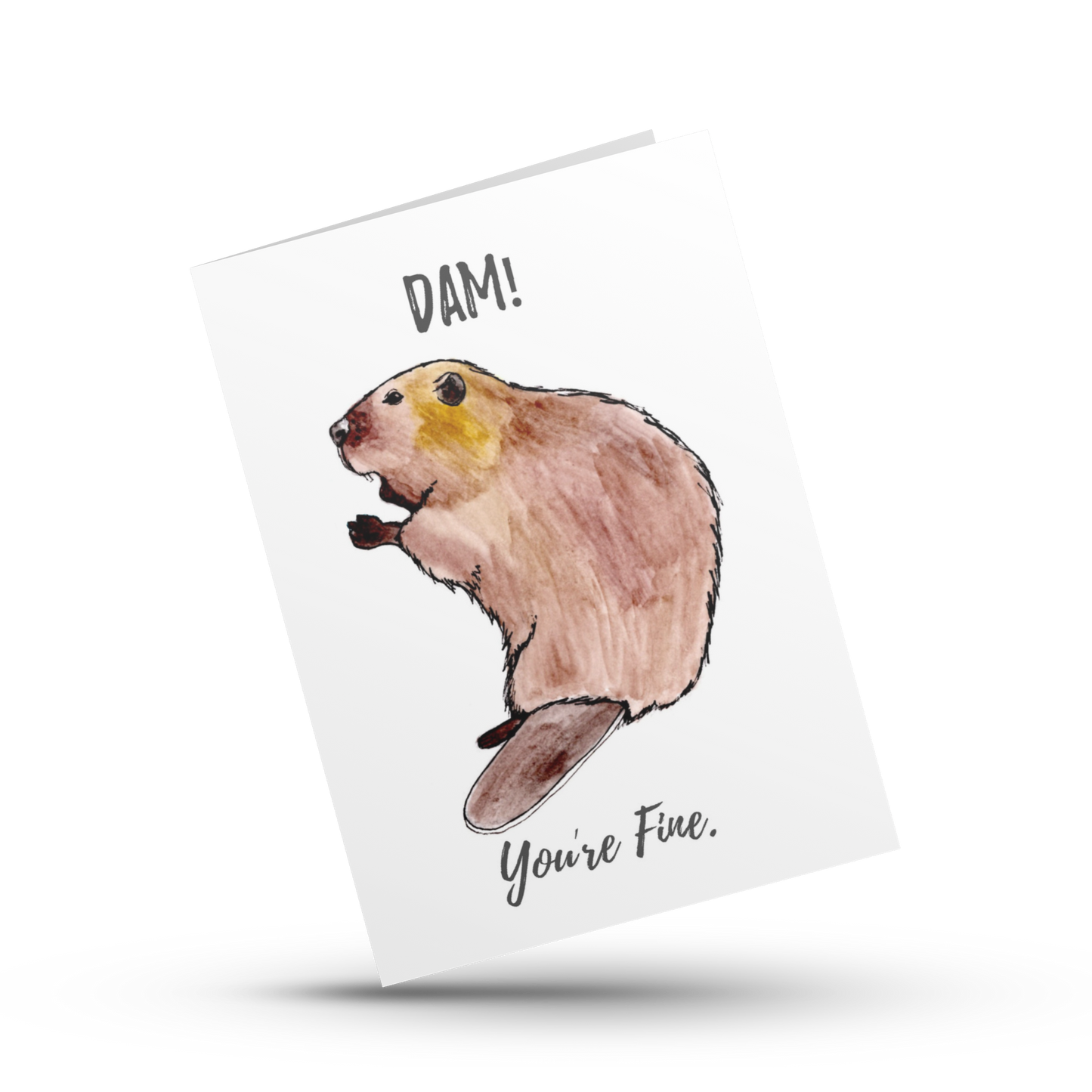Dam you're fine beaver card, Birthday card funny humour greeting card, Love Valentine for partner or friend, Beaver pun anniversary, Punny