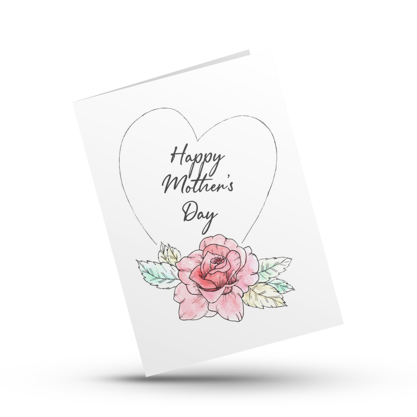Happy Mother's day card, Pink rose card for mom, Floral Mother's day card, Pretty card for mom, Mother's day greeting card, Handmade card