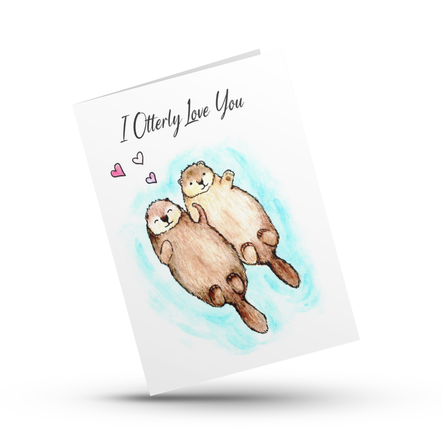 I otterly love you, Cute otter card, Love Card, Anniversary Card, Valentines Day, Anniversary, Love, Pun card, Animal card, Sweet Otters