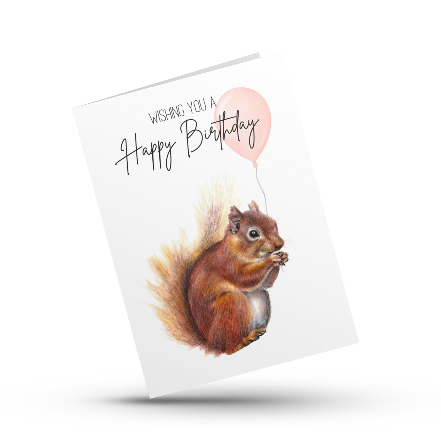 Cute squirrel birthday card, woodland birthday card for kids, Animal card for child, Squirrel birthday greeting, Card for girlfriend, Wife