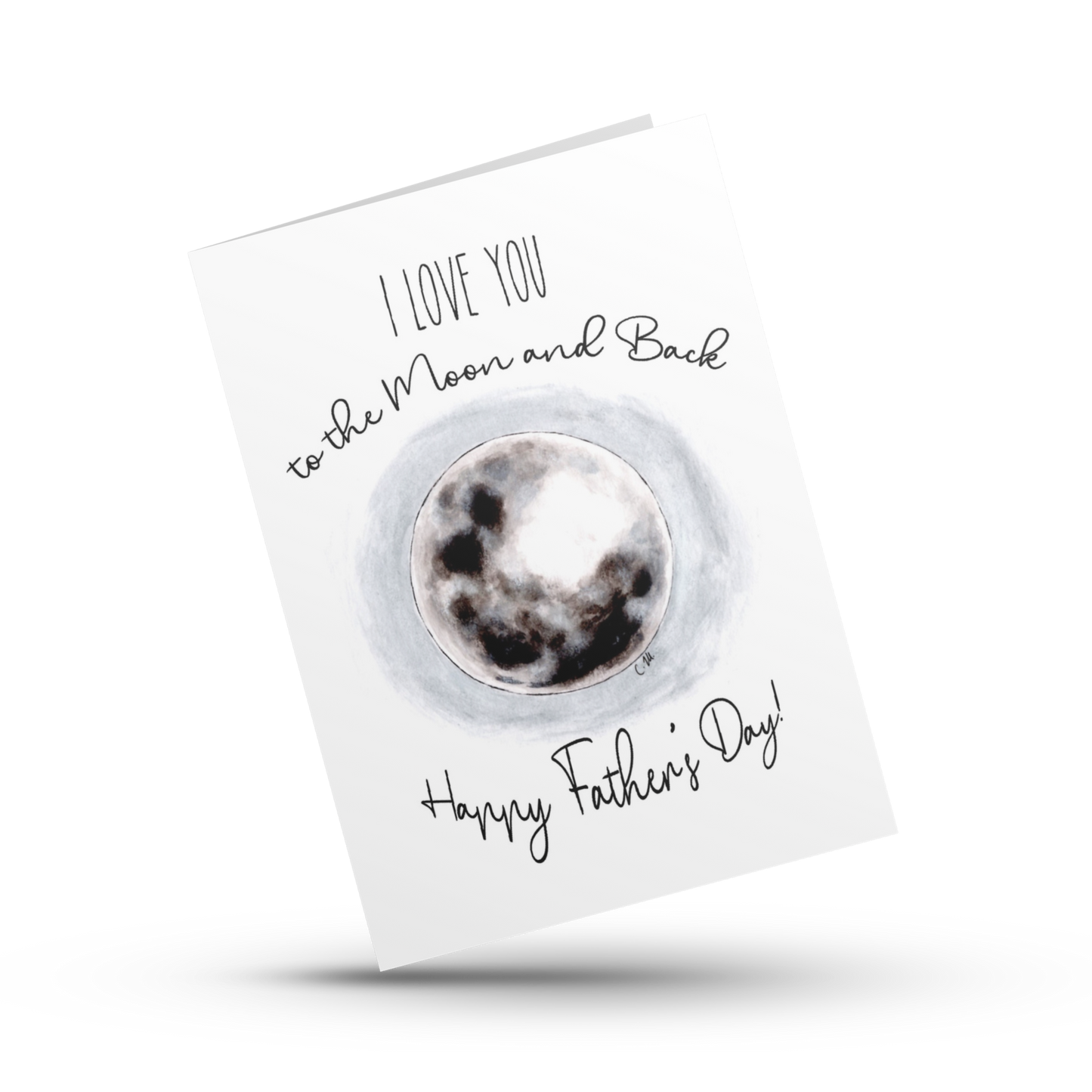 I love you to the moon and back, Moon Fathers day card, Happy Father's day, Space nerd card, Moon card for dad, Space themed card for dad