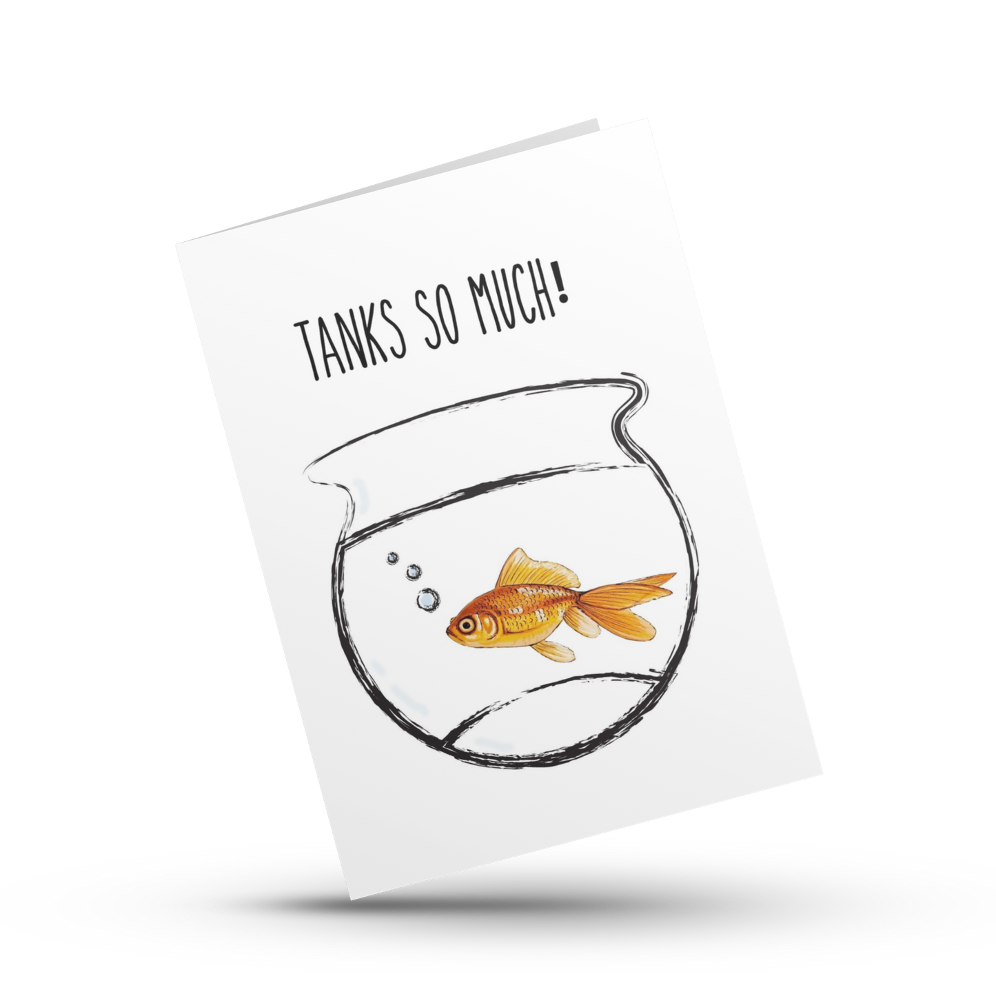 Thank you card, Tanks so much, Fish pun thank you card, Funny thank you card, Appreciation card, Fish lover card, Grateful card, Huge thanks