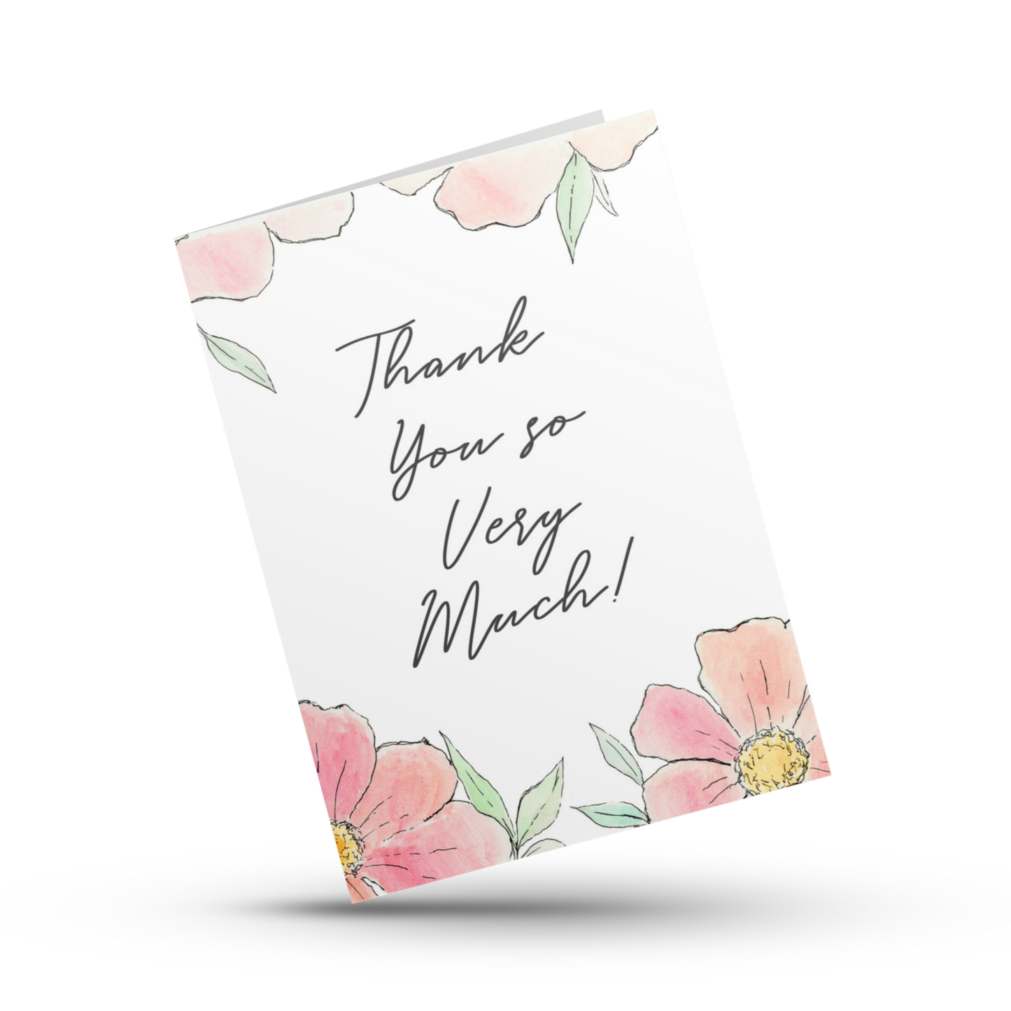 Thank you so very much, Thank you card, Cute thank you card, Wedding thank you card, Baby thank you card, Teacher thank you greeting card