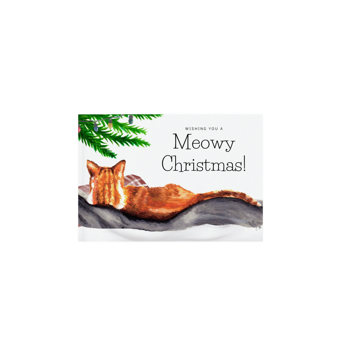 Meowy Christmas print, Ginger cat print, Cat Christmas decor, Cute holiday decor, Gift for cat lover, Cat lady meowy Christmas, Catmas