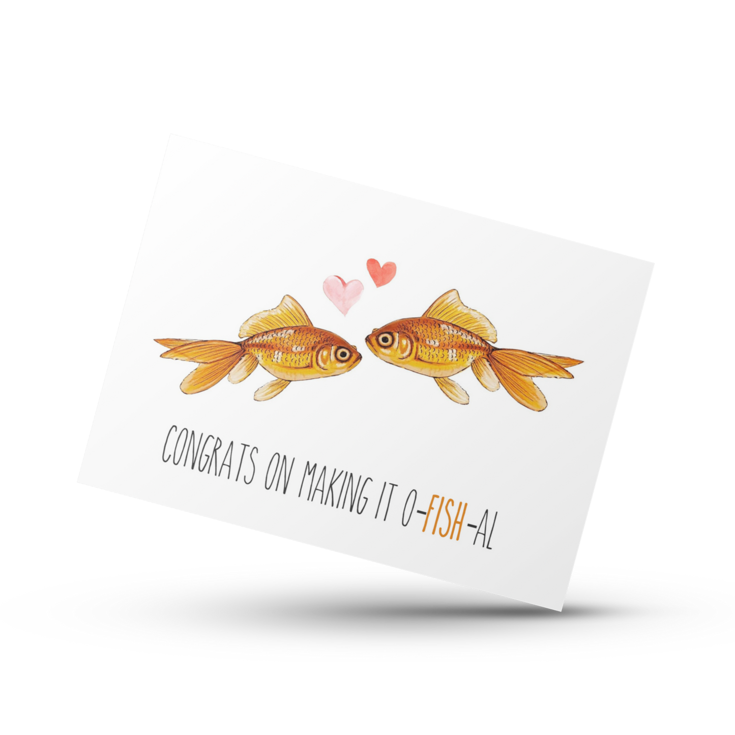 Congrats on making it O Fish al card, Cute wedding card, Fish pun card for couple, Funny Wedding card, Engagement card, Bride and Groom card