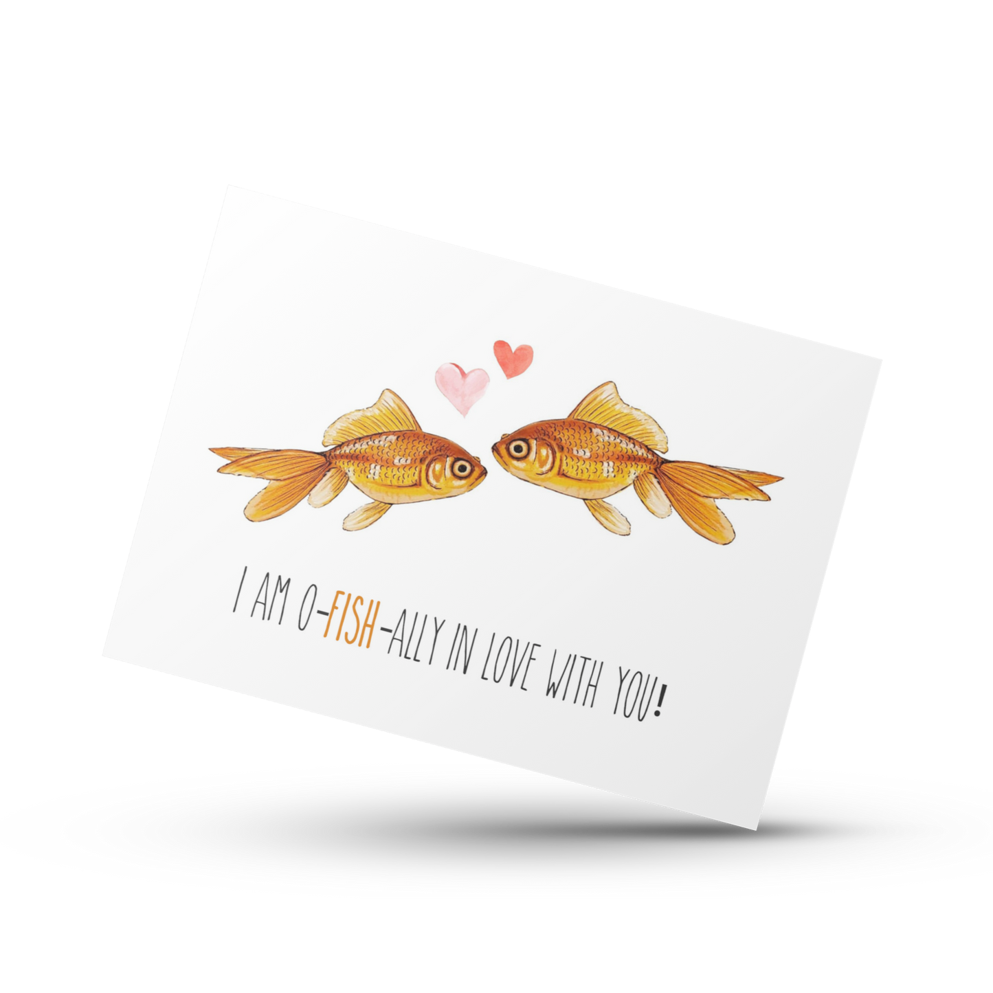 I am in love with you card, O-Fish-ally in love with you card, Cute couple card, Anniversary card, Love card, Cute Valentine's day card