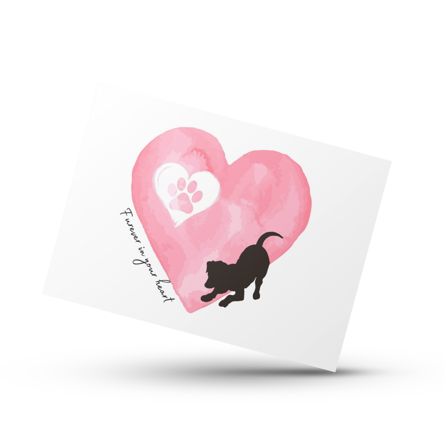 Dog memorial card, Forever in your heart, Loss of dog card, Dog sympathy card, Pet loss card, Dog paw print card, Dog bereavement, Dog loss