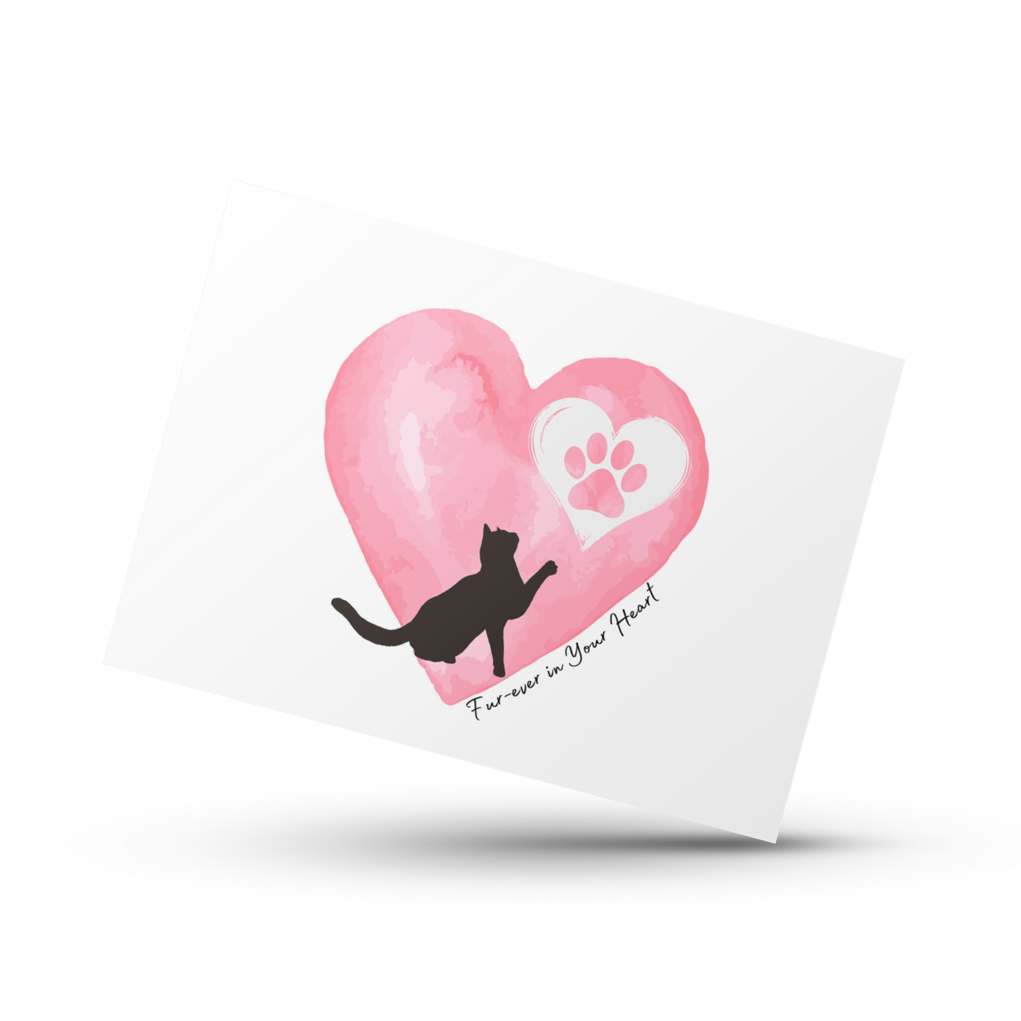 Furever in your heart, Forever in your heart, Cat loss sympathy card, Pet condolence card, Bereavement card for cat, Cat memorial card,