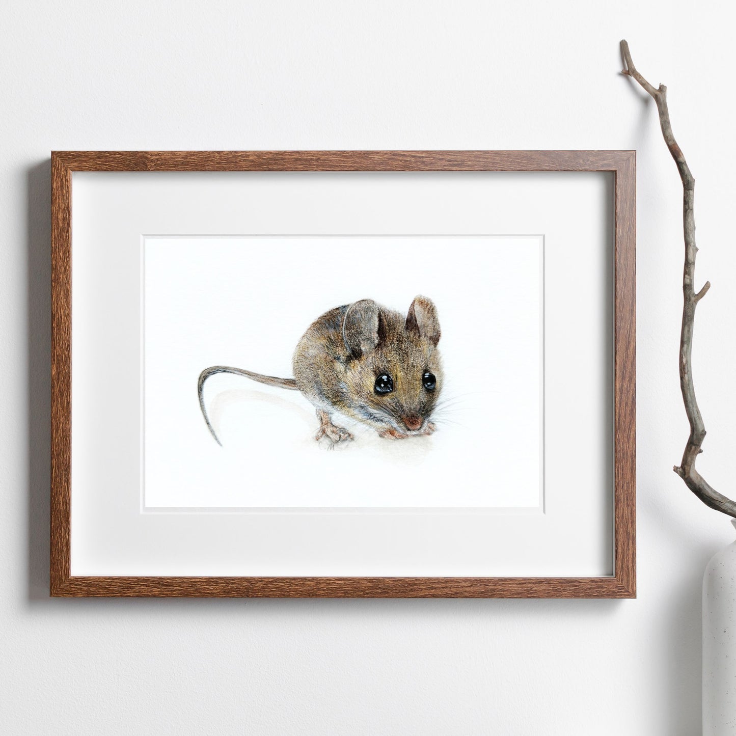 Woodland Mouse art print, Wildlife art print, Giclee print on fine art paper