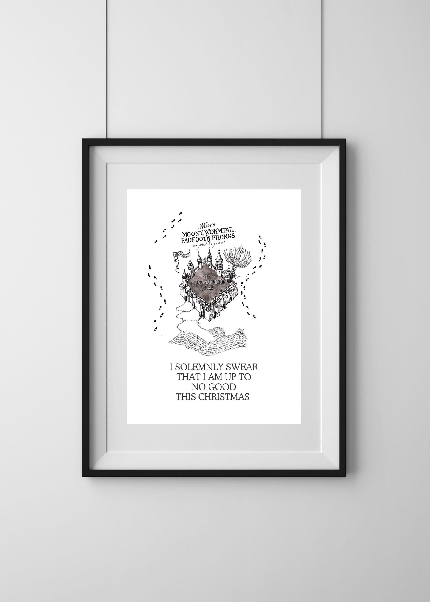 I Solemnly Swear I am up to no Good This Christmas, Harry Potter fan art Christmas, Marauders map, Art print on cardstock