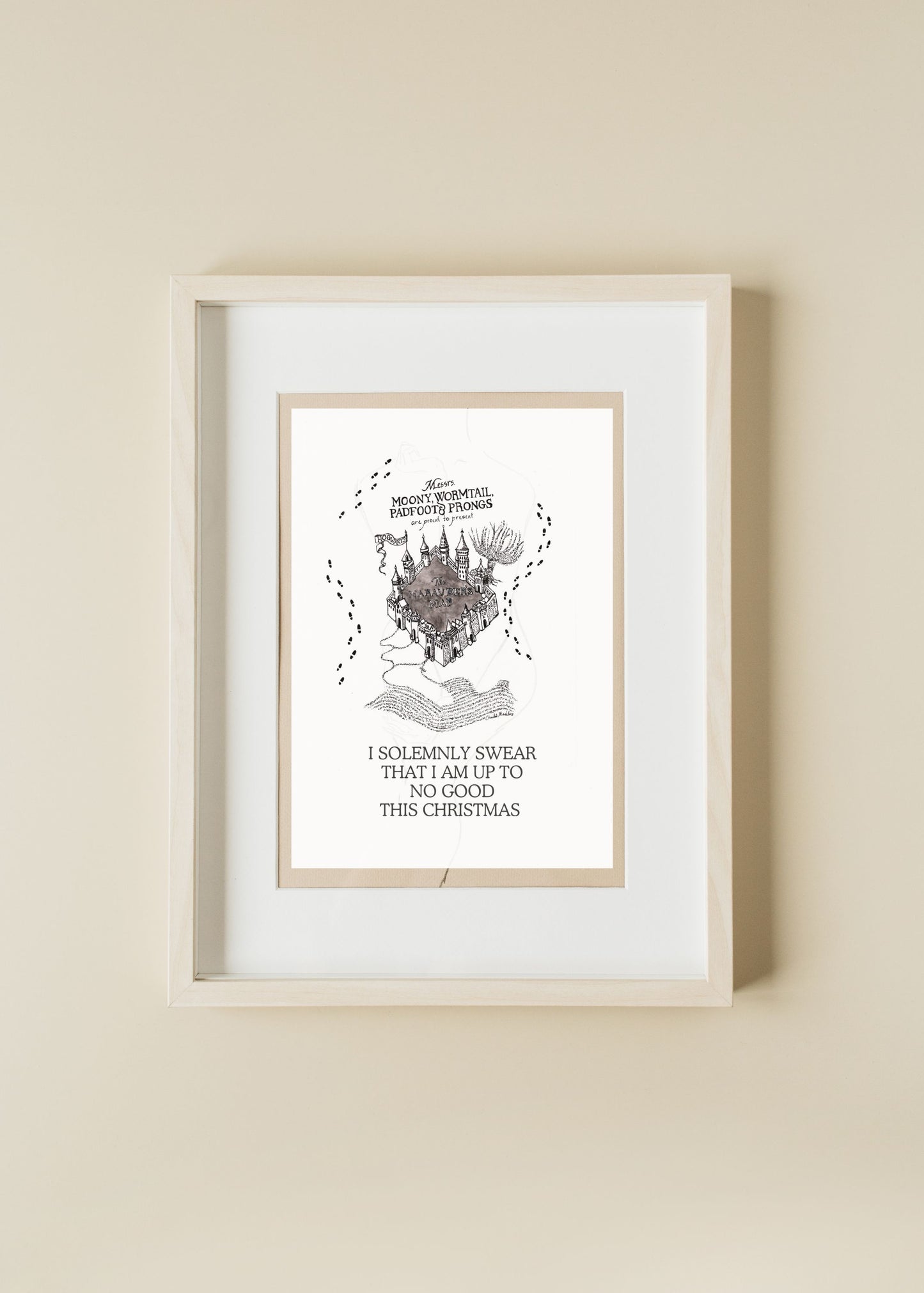 I Solemnly Swear I am up to no Good This Christmas, Harry Potter fan art Christmas, Marauders map, Art print on cardstock